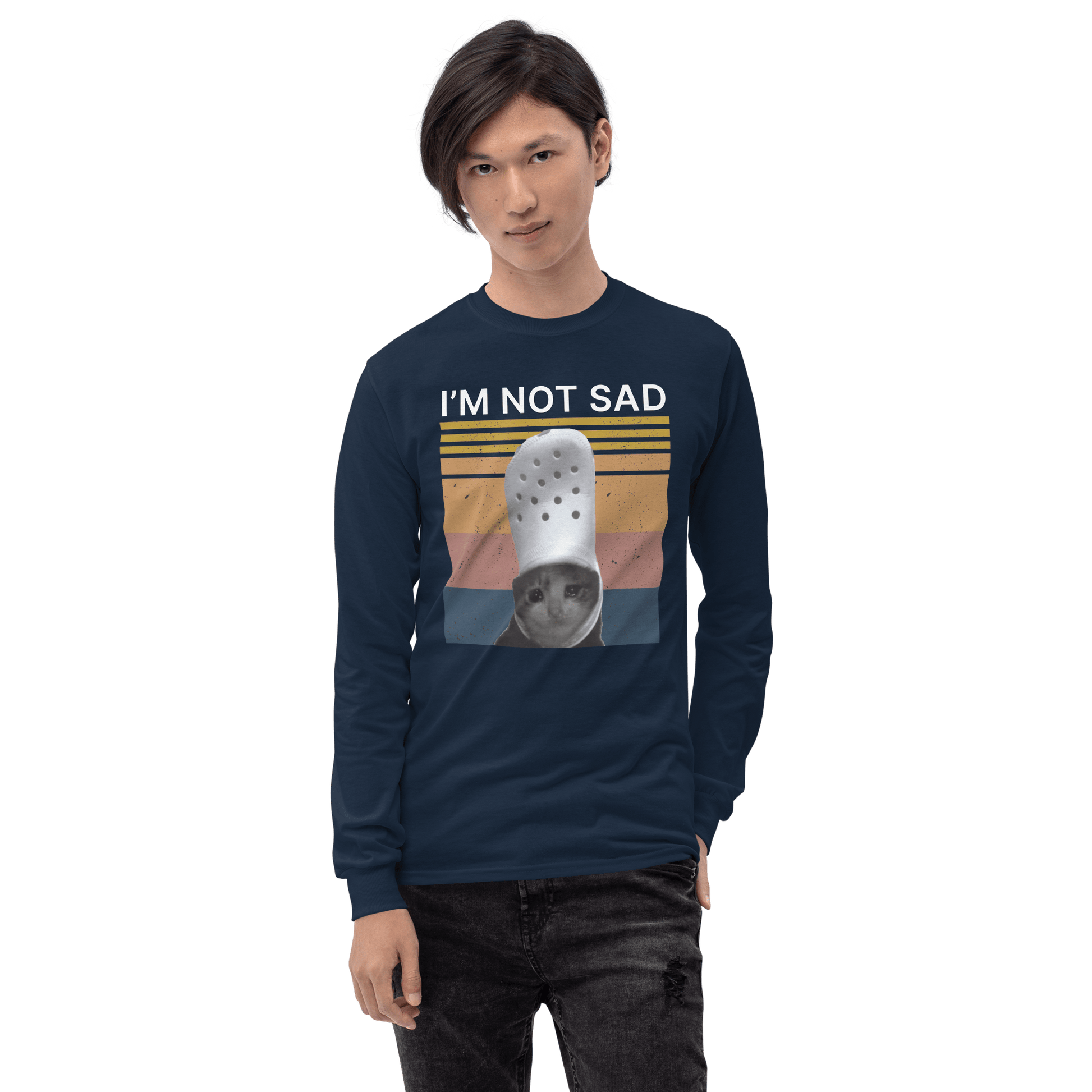 I'm Not Sad Long Sleeve T-Shirt Meme - Royal | Shirtposting