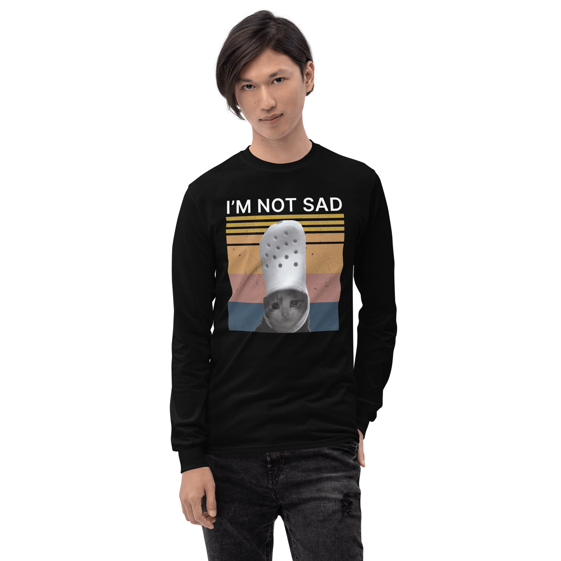 I'm Not Sad Long Sleeve T-Shirt Meme - Royal | Shirtposting