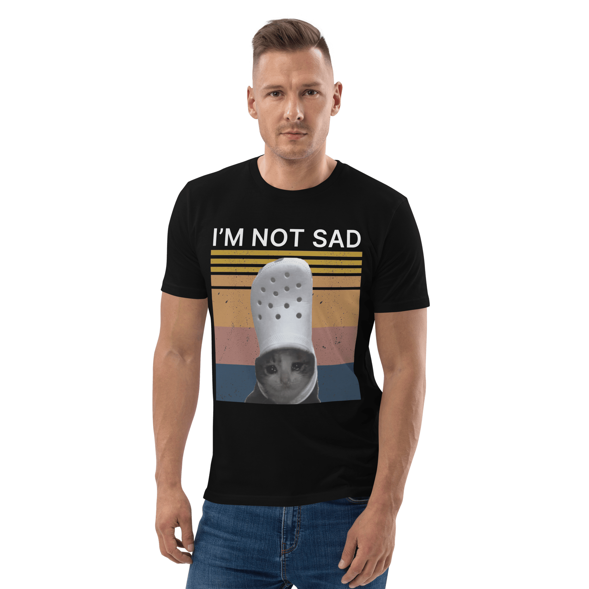 I'm Not Sad Premium Organic T-Shirt Meme - Dark Heather Grey | Shirtposting