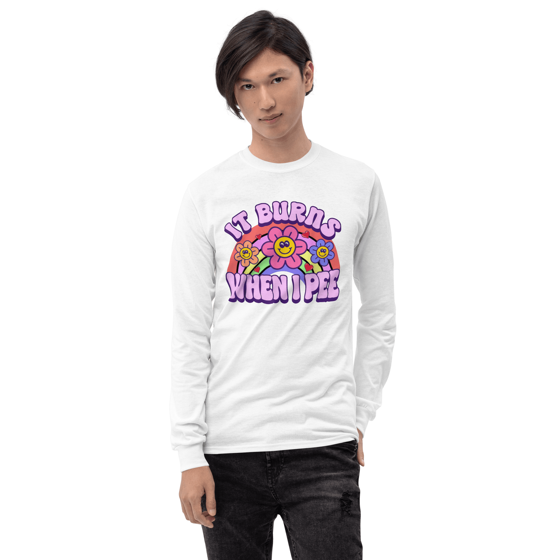 It Burns When I Pee Long Sleeve T-Shirt Meme - Sand | Shirtposting
