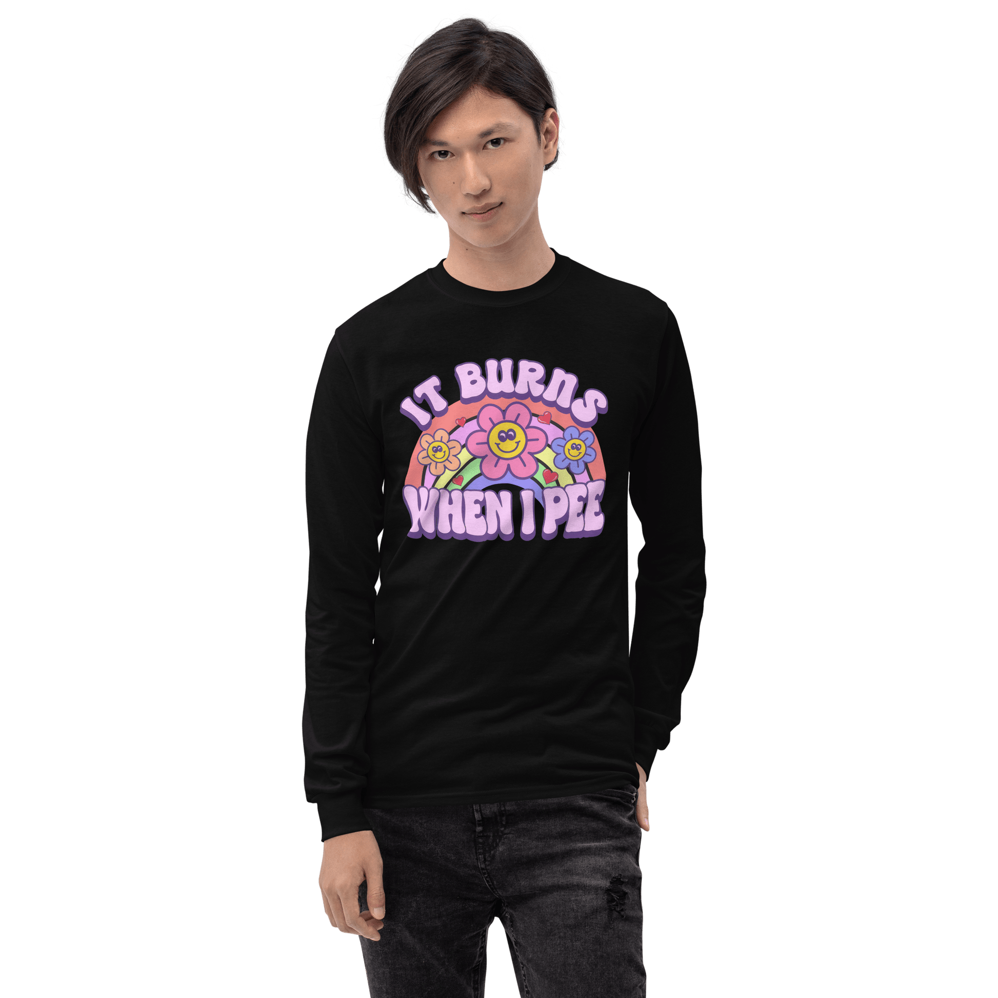 It Burns When I Pee Long Sleeve T-Shirt Meme - Sand | Shirtposting
