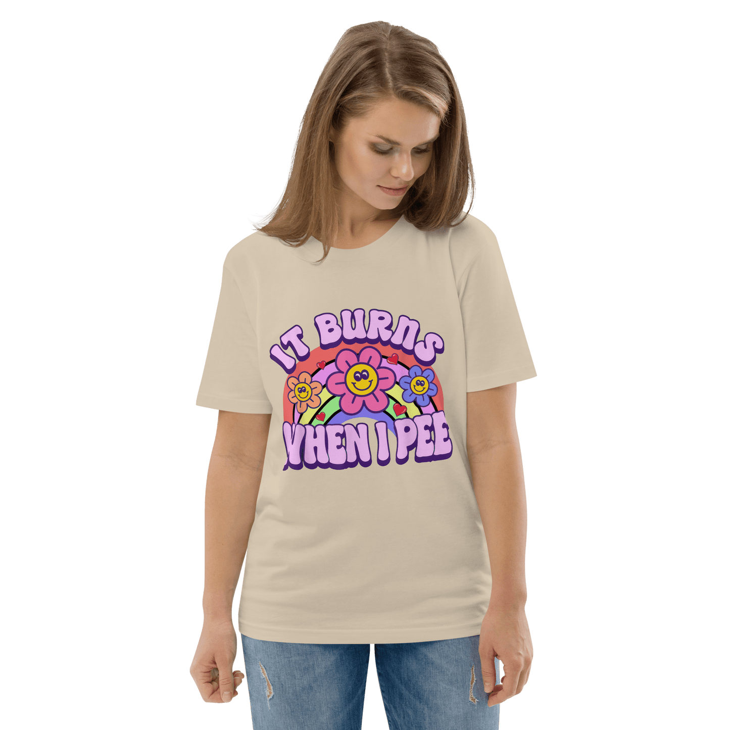 It Burns When I Pee Premium Organic T-Shirt Meme - Cotton Pink | Shirtposting
