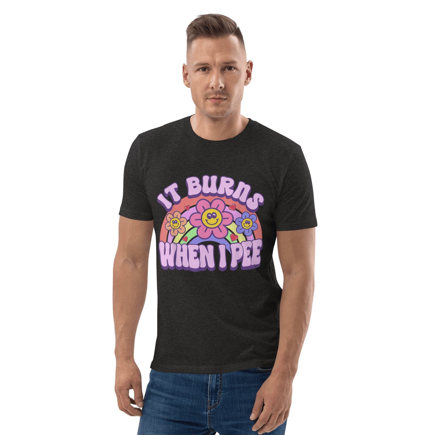 It Burns When I Pee Premium Organic T-Shirt Meme - Cotton Pink | Shirtposting