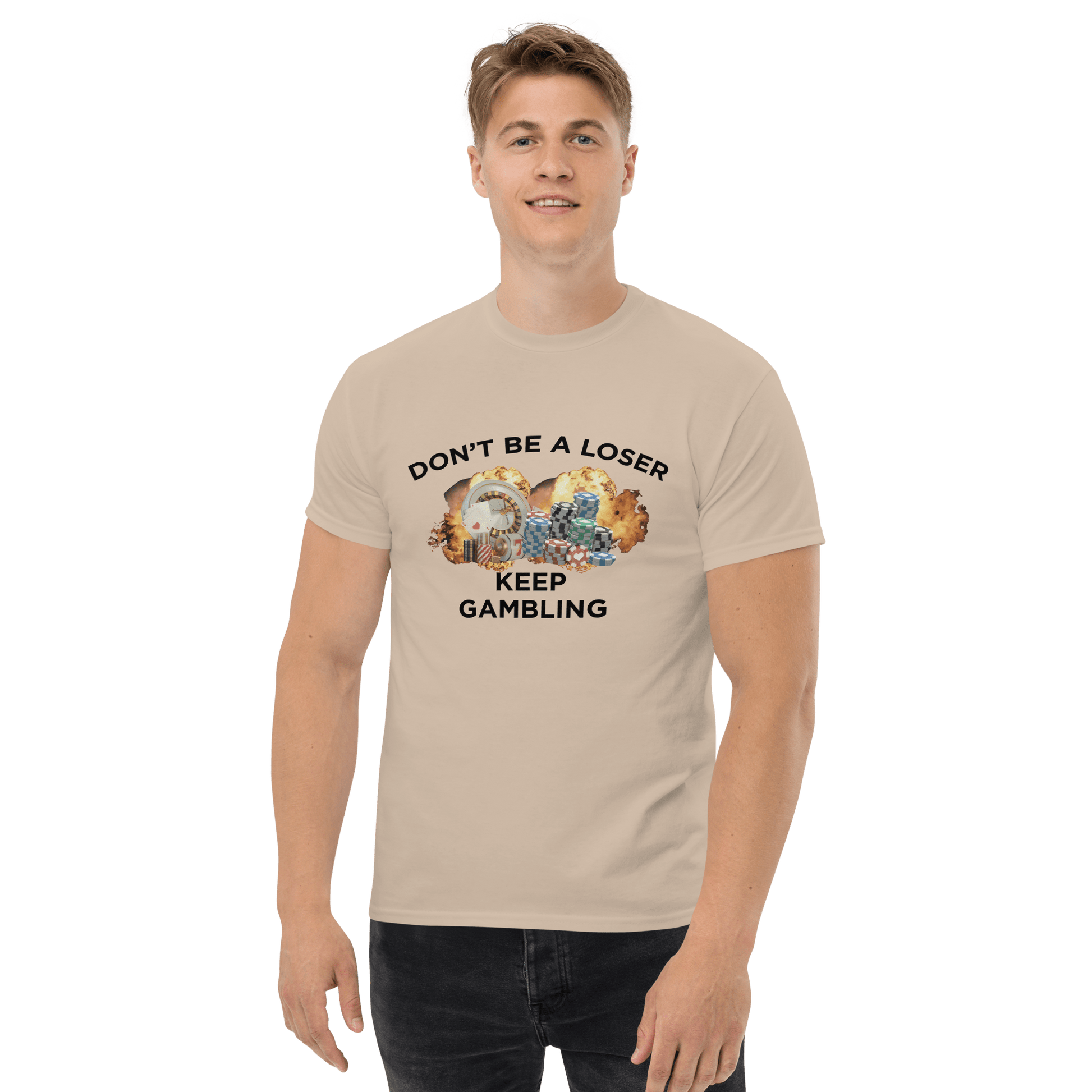 Keep Gambling Classic T-Shirt Meme - Ash | Shirtposting