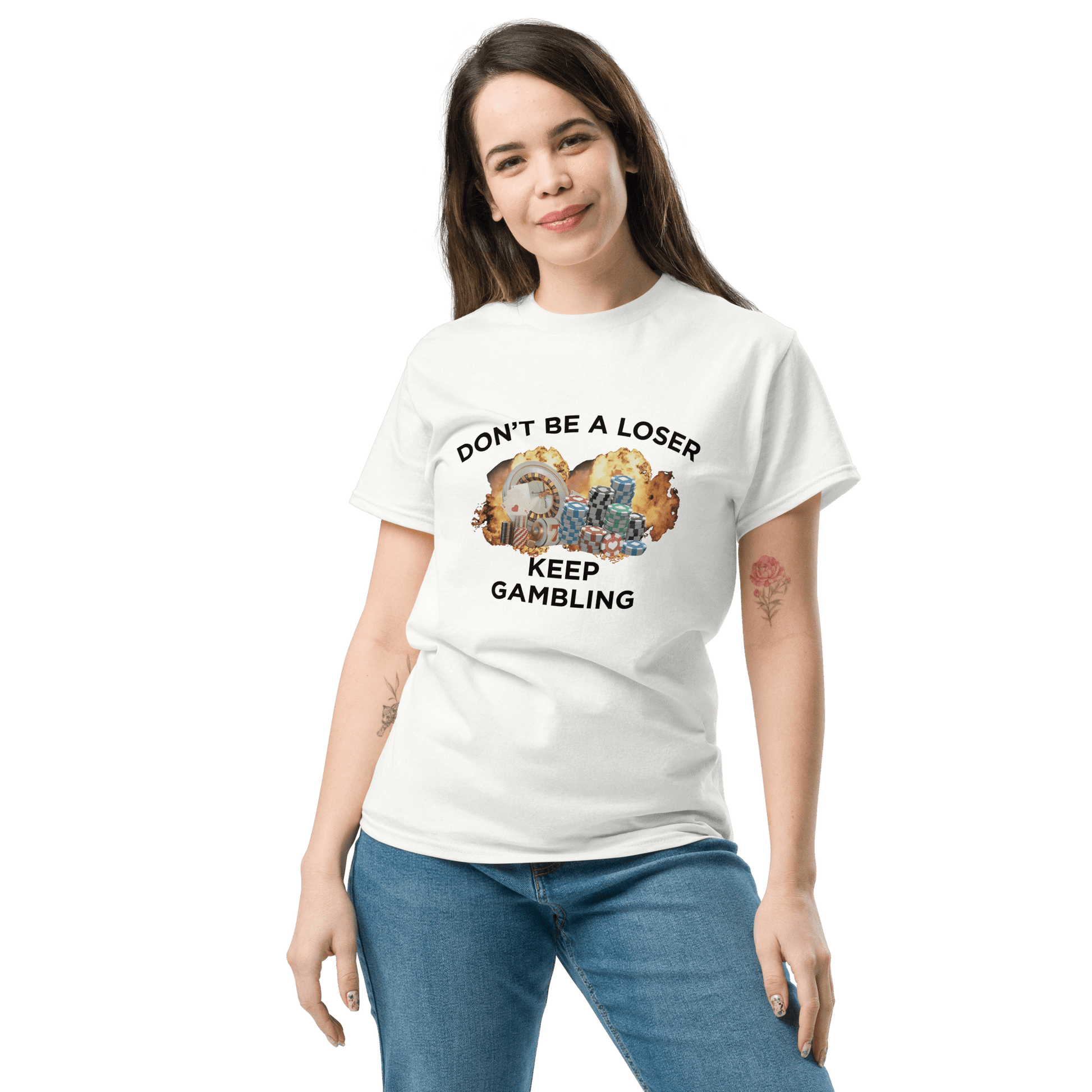 Keep Gambling Classic T-Shirt Meme - Ash | Shirtposting