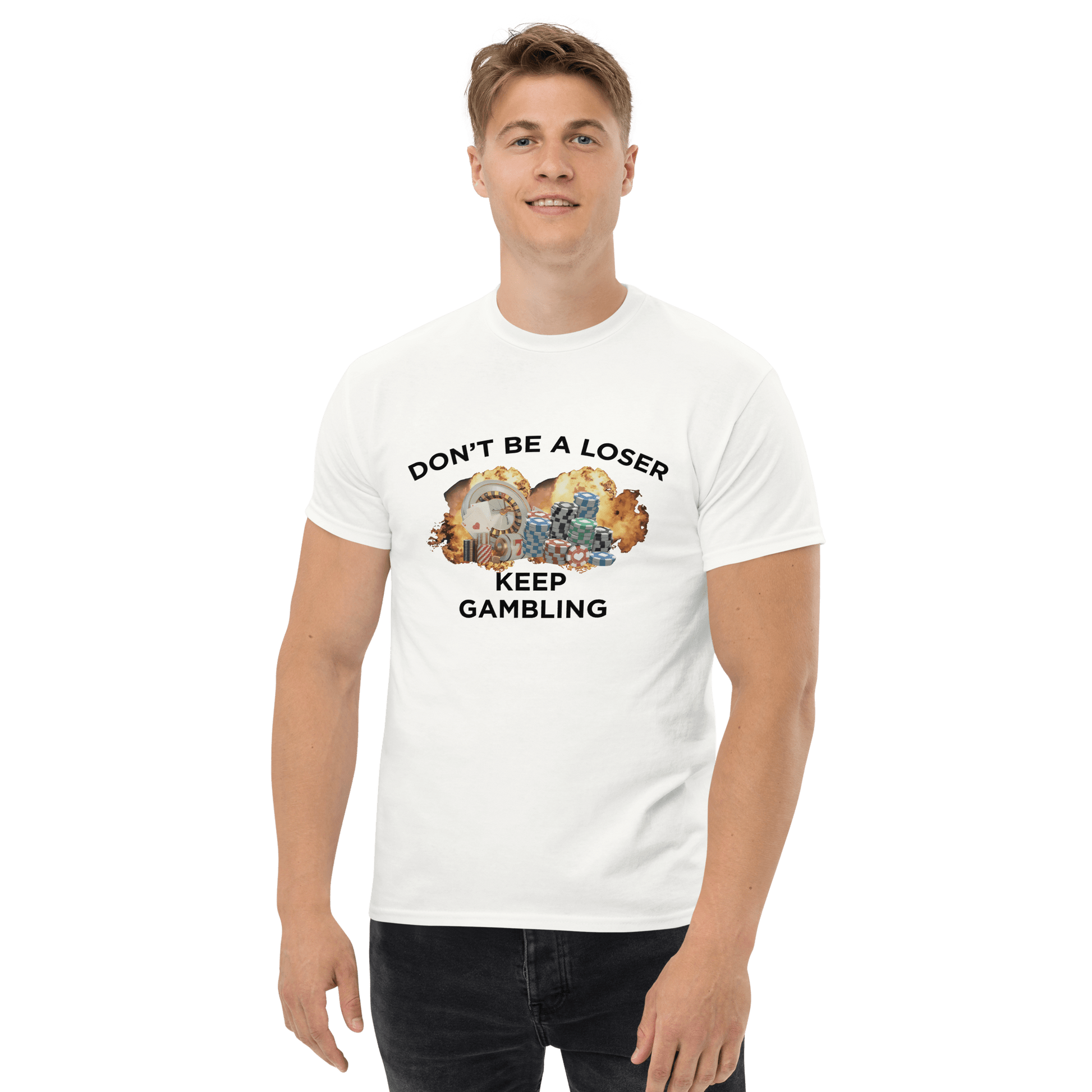 Keep Gambling Classic T-Shirt Meme - Ash | Shirtposting