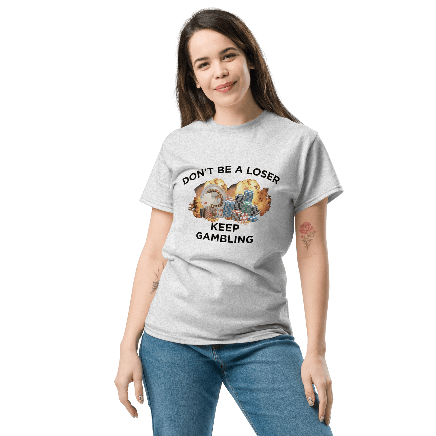 Keep Gambling Classic T-Shirt Meme - Ash | Shirtposting