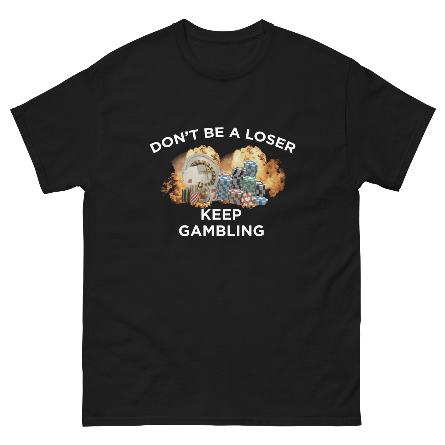 Keep Gambling Classic T-Shirt Meme - Black | Shirtposting