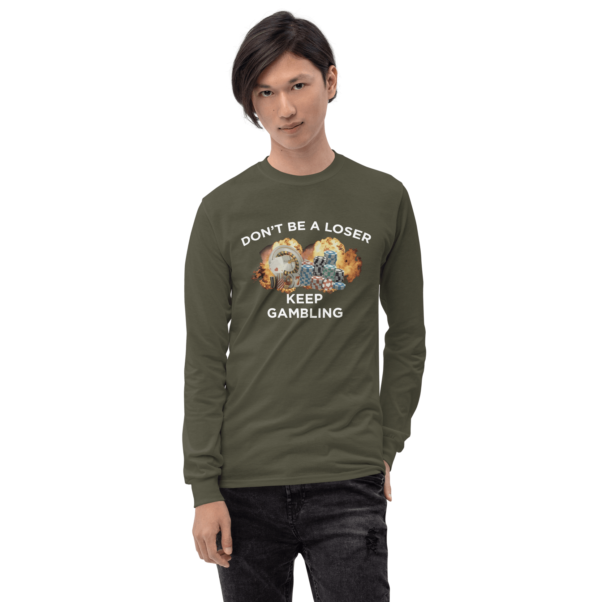 Keep Gambling Long Sleeve T-Shirt Meme - Royal | Shirtposting