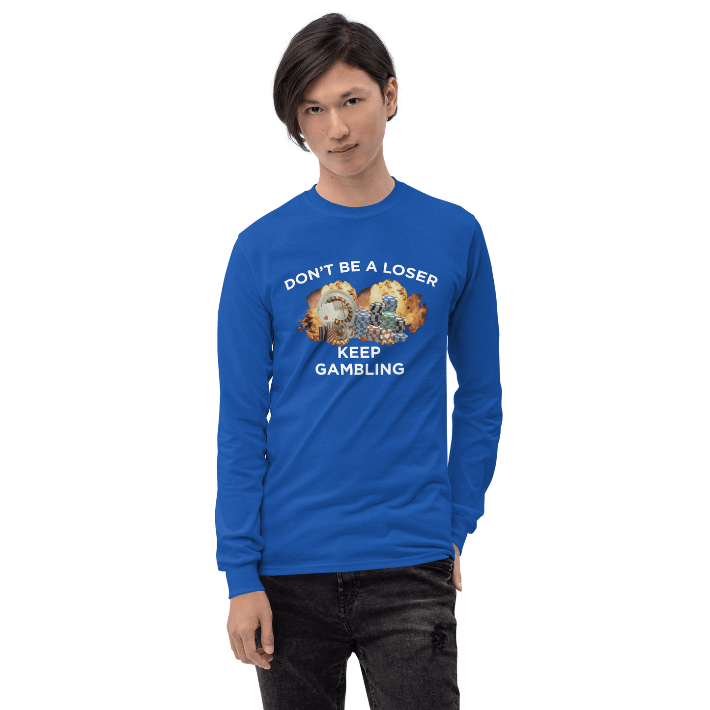 Keep Gambling Long Sleeve T-Shirt Meme - Royal | Shirtposting