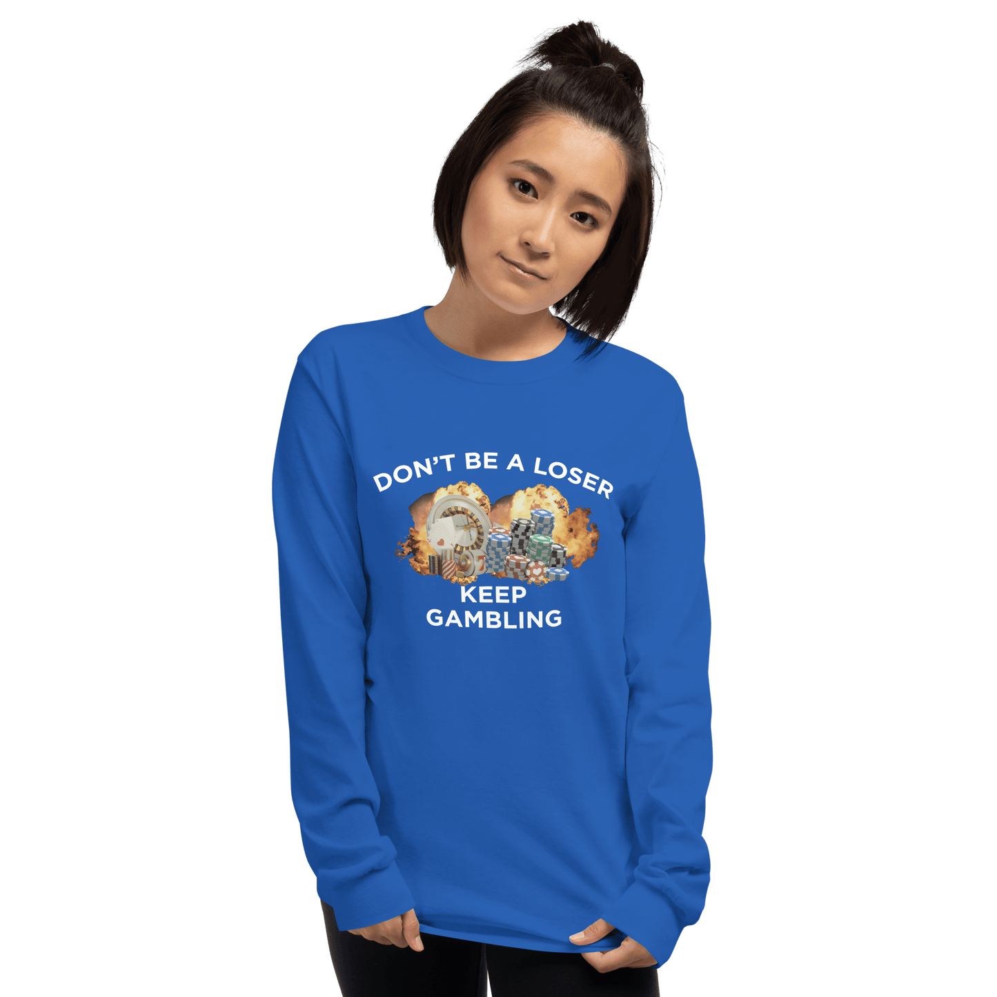 Keep Gambling Long Sleeve T-Shirt Meme - Royal | Shirtposting