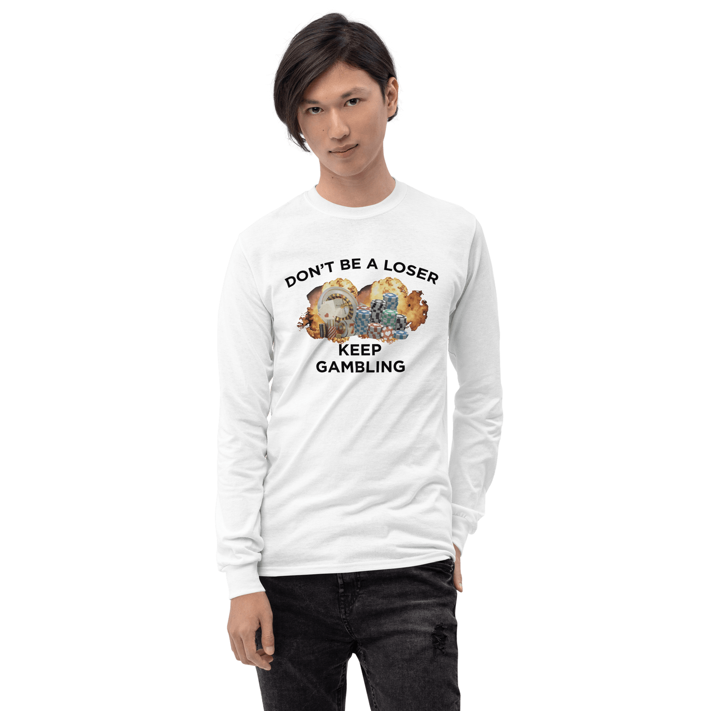 Keep Gambling Long Sleeve T-Shirt Meme - Sand | Shirtposting