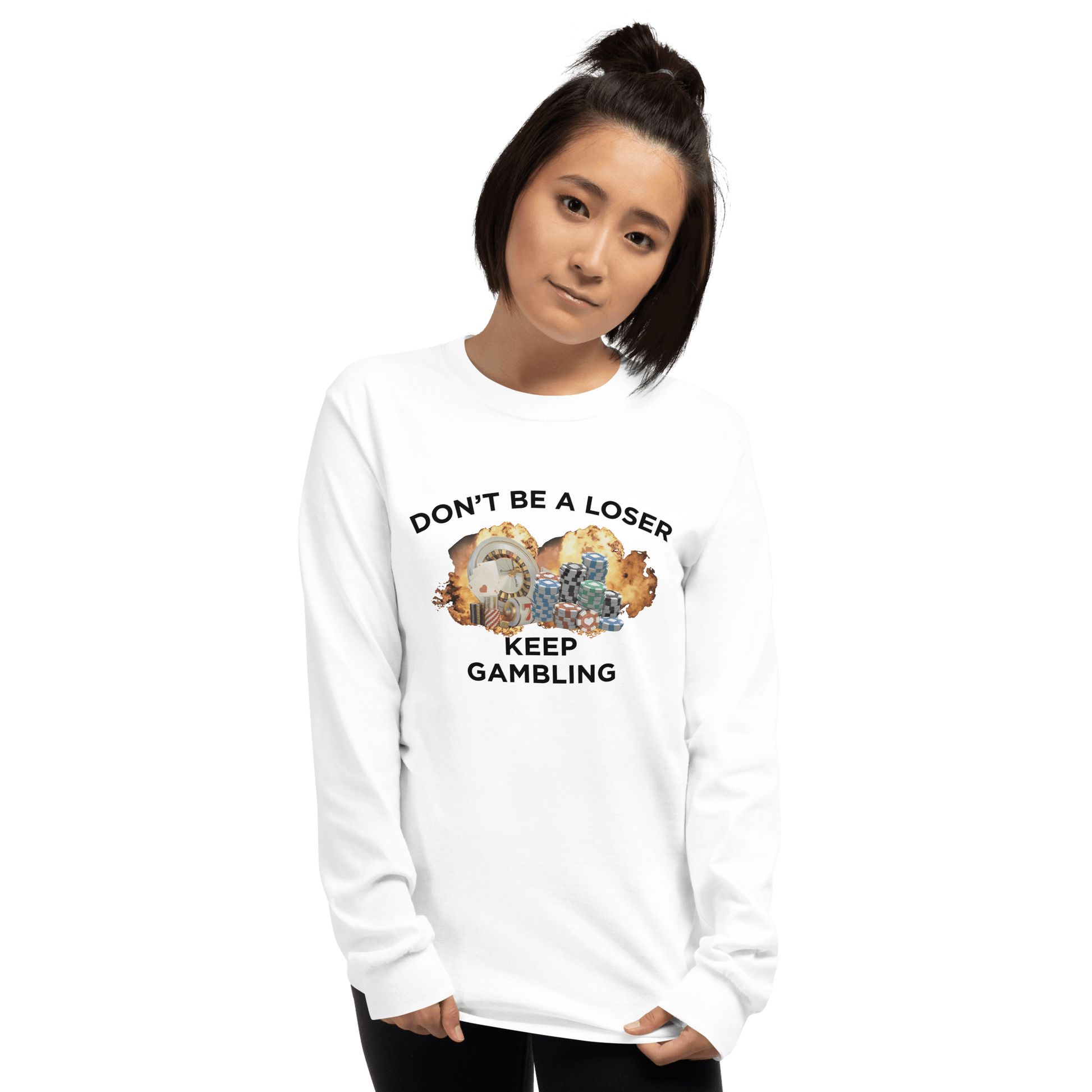 Keep Gambling Long Sleeve T-Shirt Meme - Sand | Shirtposting