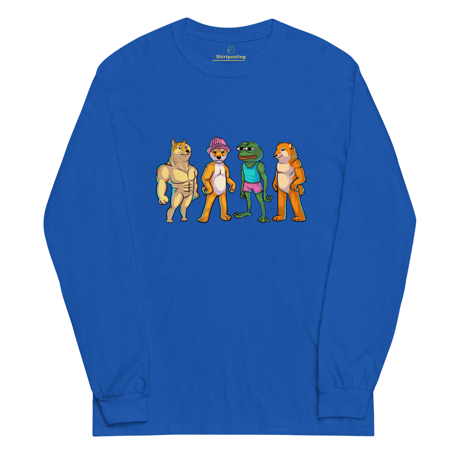 Meme Animal Long Sleeve T-Shirt Meme - Royal | Shirtposting
