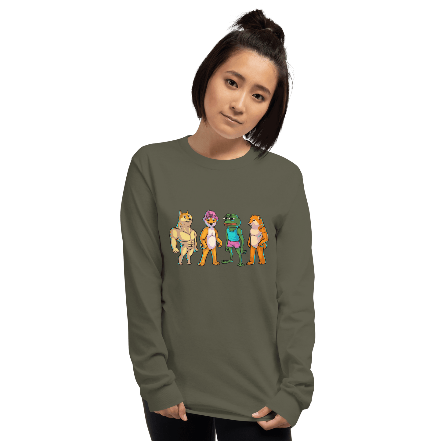 Meme Animal Long Sleeve T-Shirt Meme - Sport Grey | Shirtposting