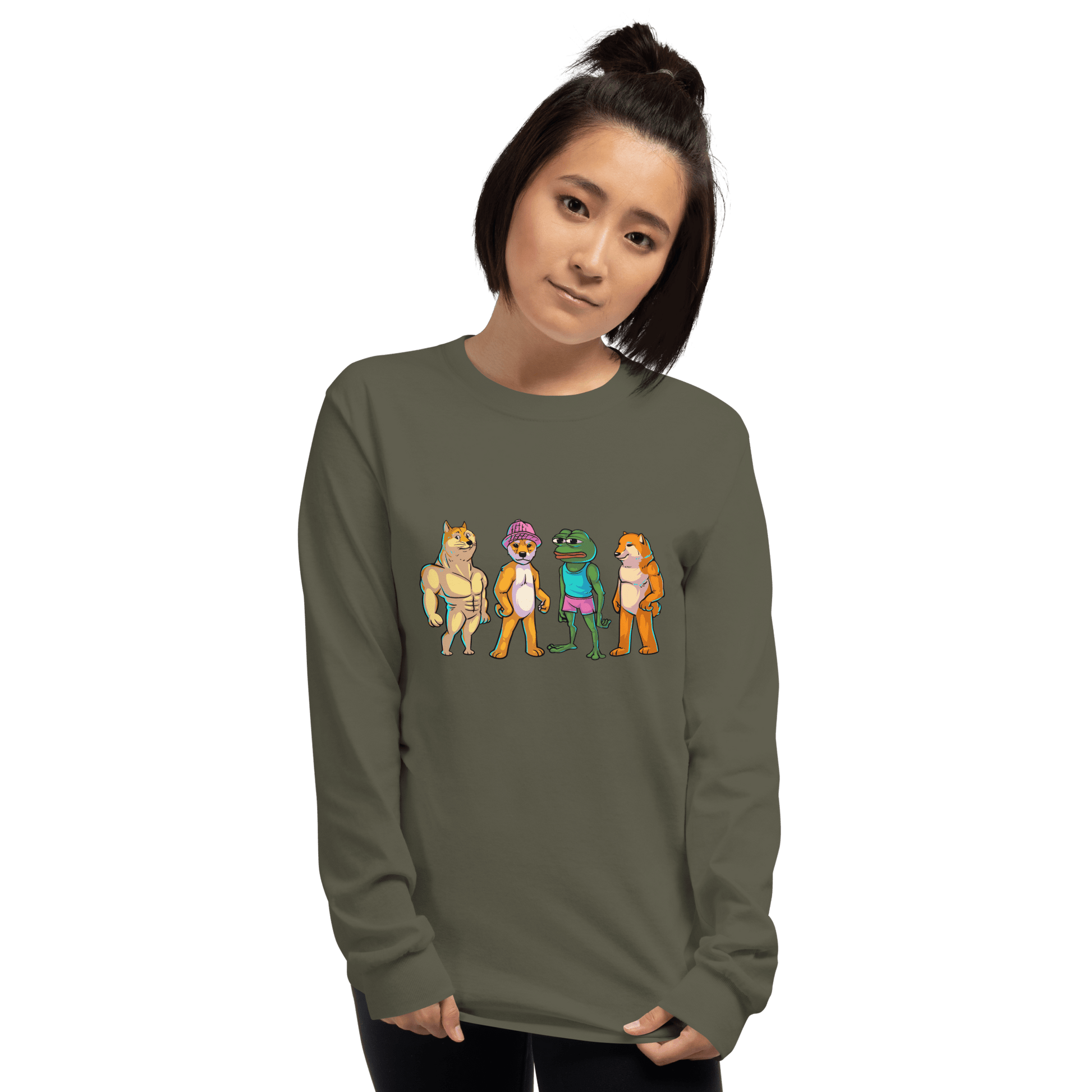 Meme Animal Long Sleeve T-Shirt Meme - Sport Grey | Shirtposting