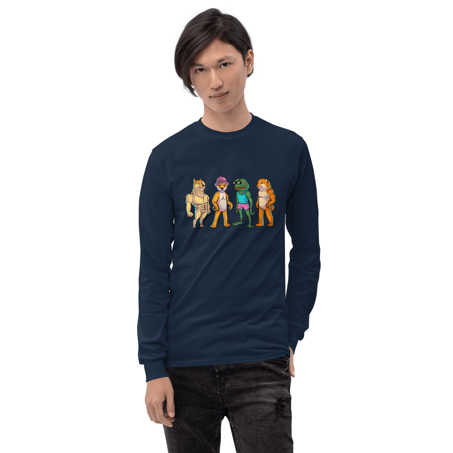 Meme Animal Long Sleeve T-Shirt Meme - Sport Grey | Shirtposting