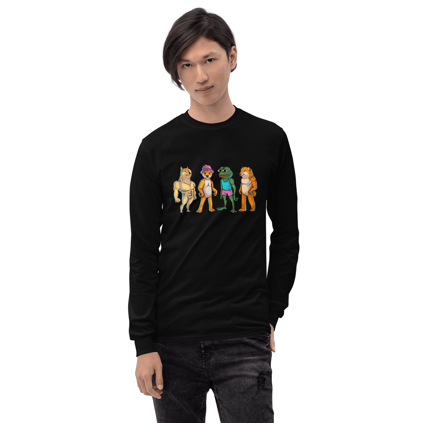Meme Animal Long Sleeve T-Shirt Meme - Sport Grey | Shirtposting
