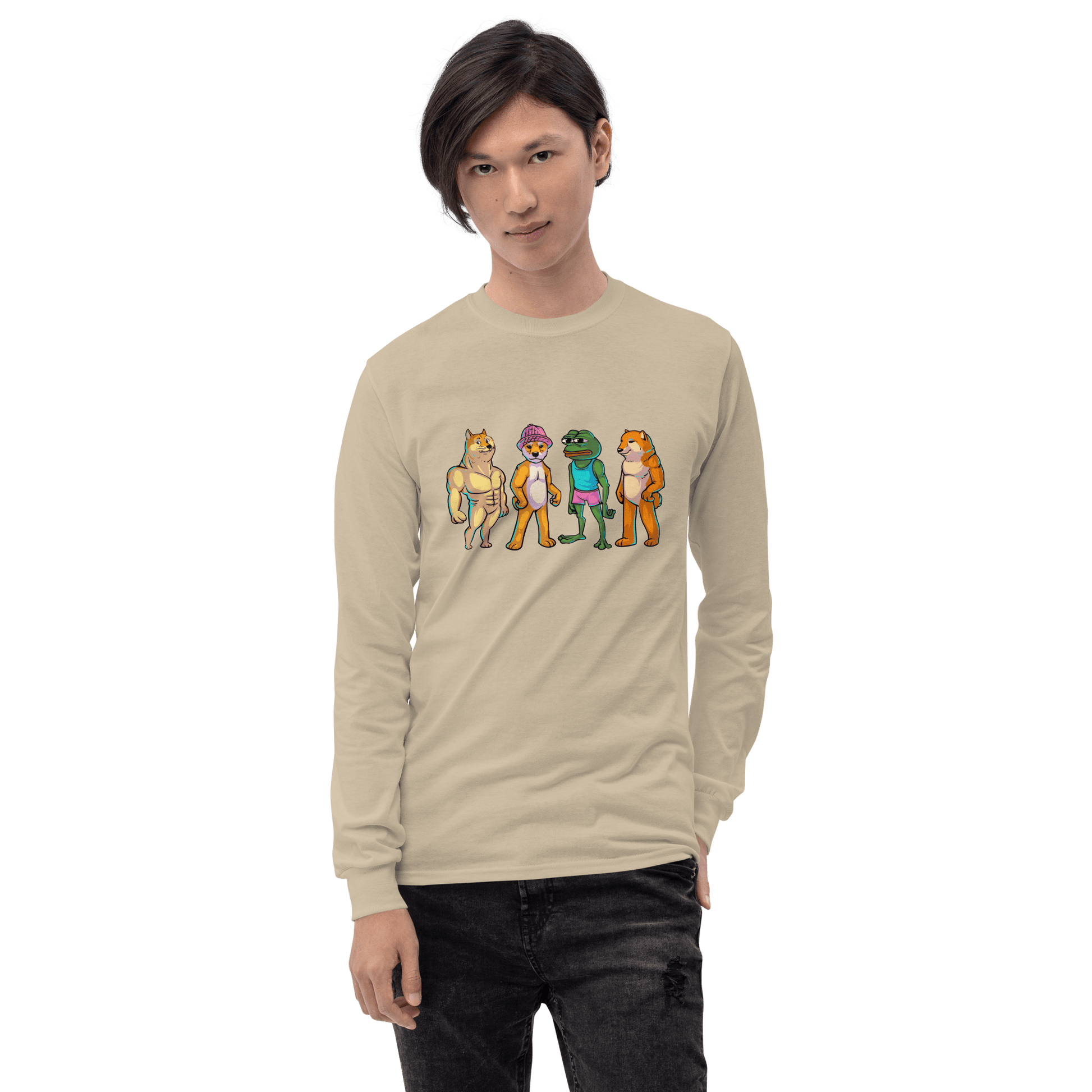 Meme Animal Long Sleeve T-Shirt Meme - Sport Grey | Shirtposting