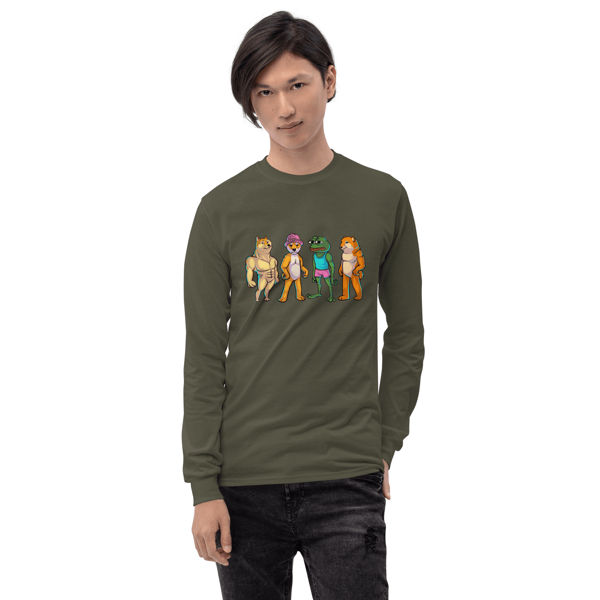 Meme Animal Long Sleeve T-Shirt Meme - Sport Grey | Shirtposting