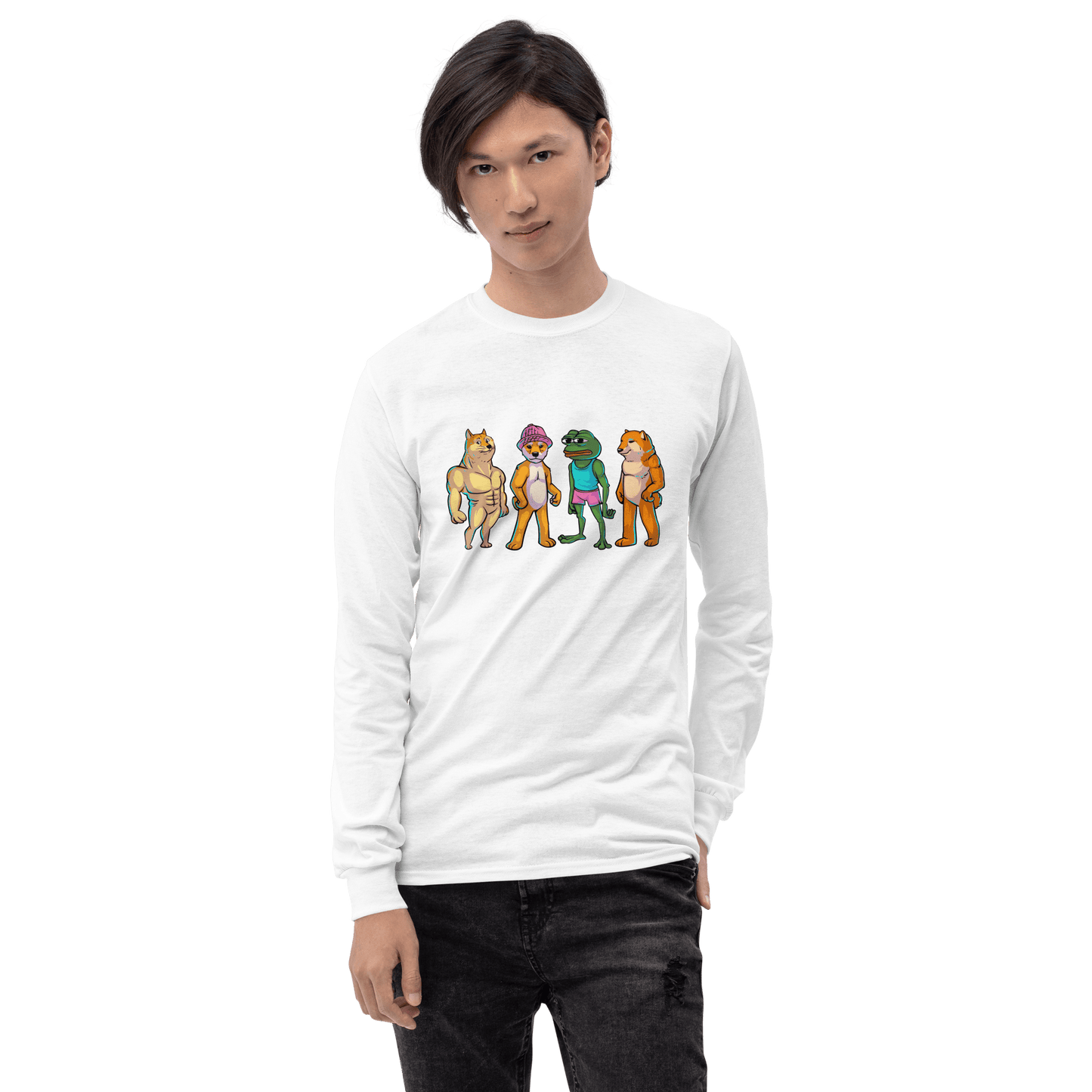 Meme Animal Long Sleeve T-Shirt Meme - Sport Grey | Shirtposting