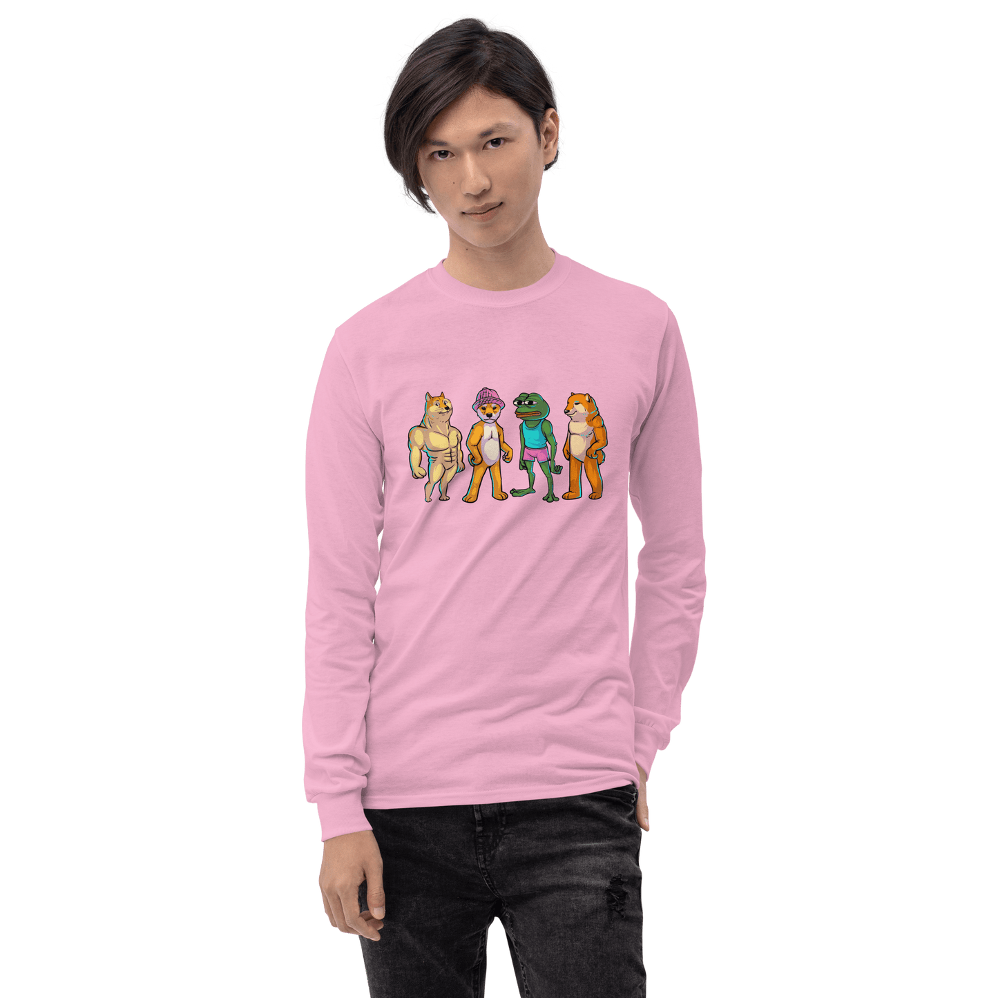 Meme Animal Long Sleeve T-Shirt Meme - Sport Grey | Shirtposting