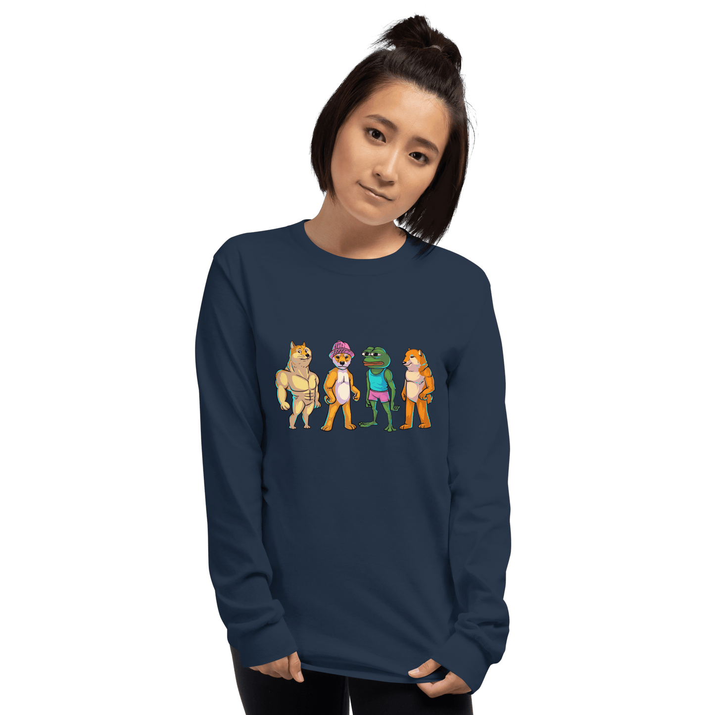 Meme Animal Long Sleeve T-Shirt Meme - Sport Grey | Shirtposting