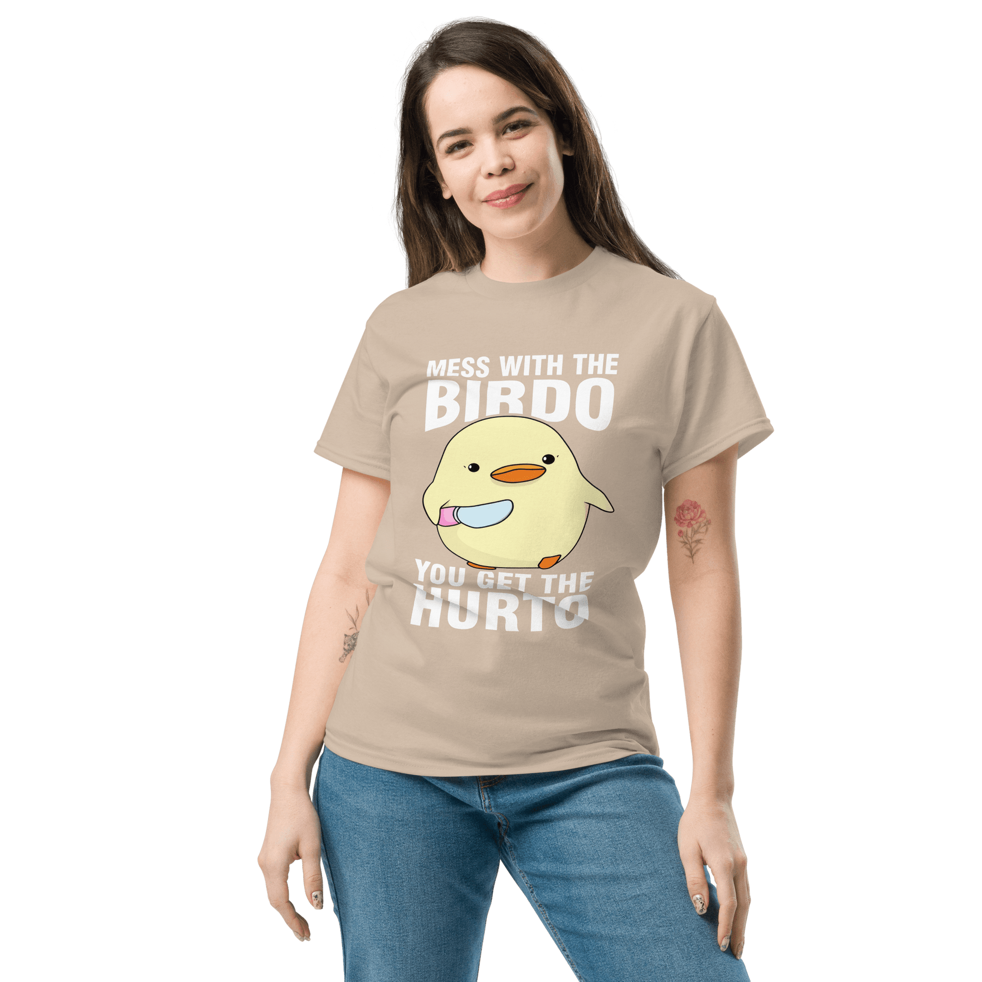 Mess With The Birdo Classic T-Shirt Meme - Sand | Shirtposting