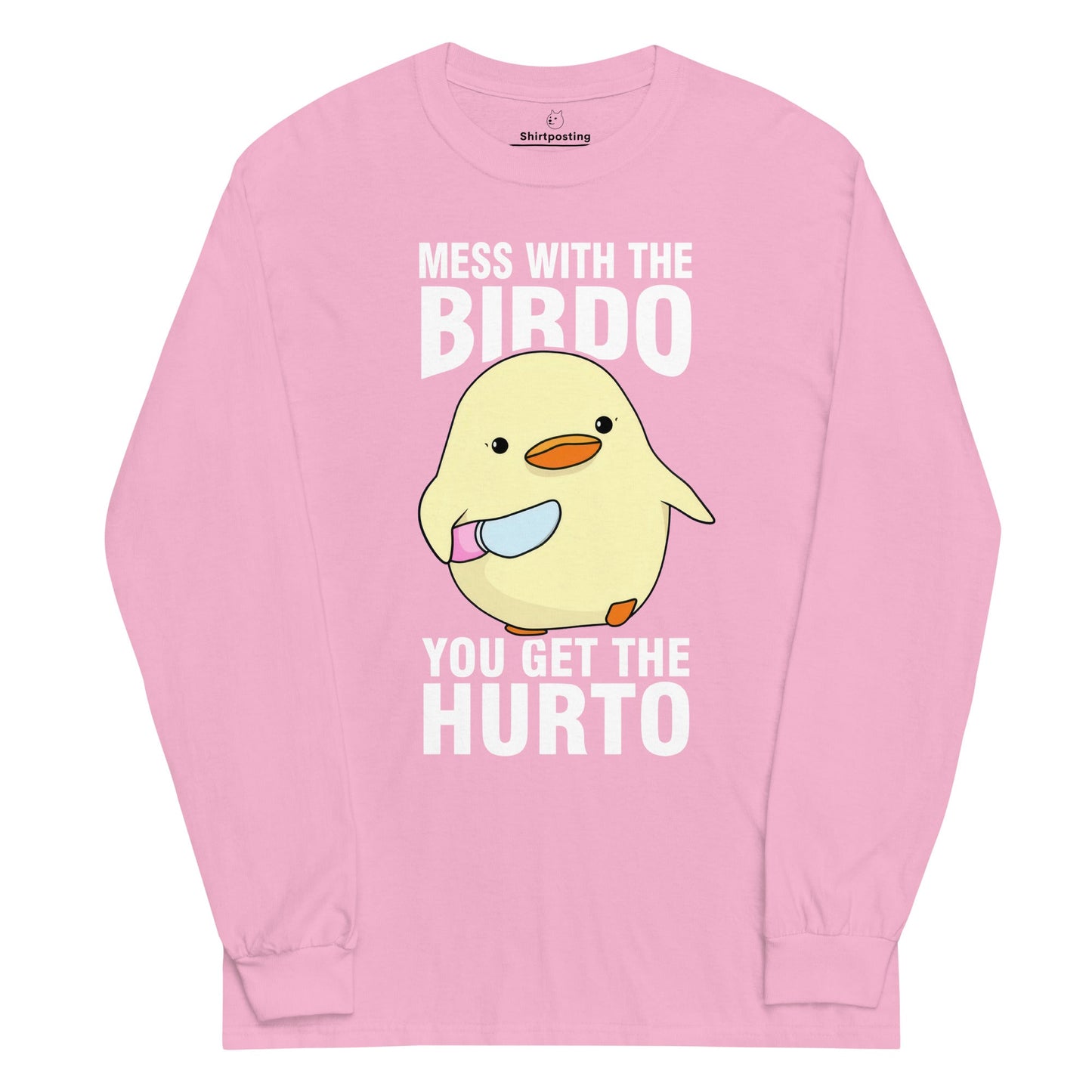 Mess With The Birdo Long Sleeve T-Shirt Meme - Light Pink | Shirtposting