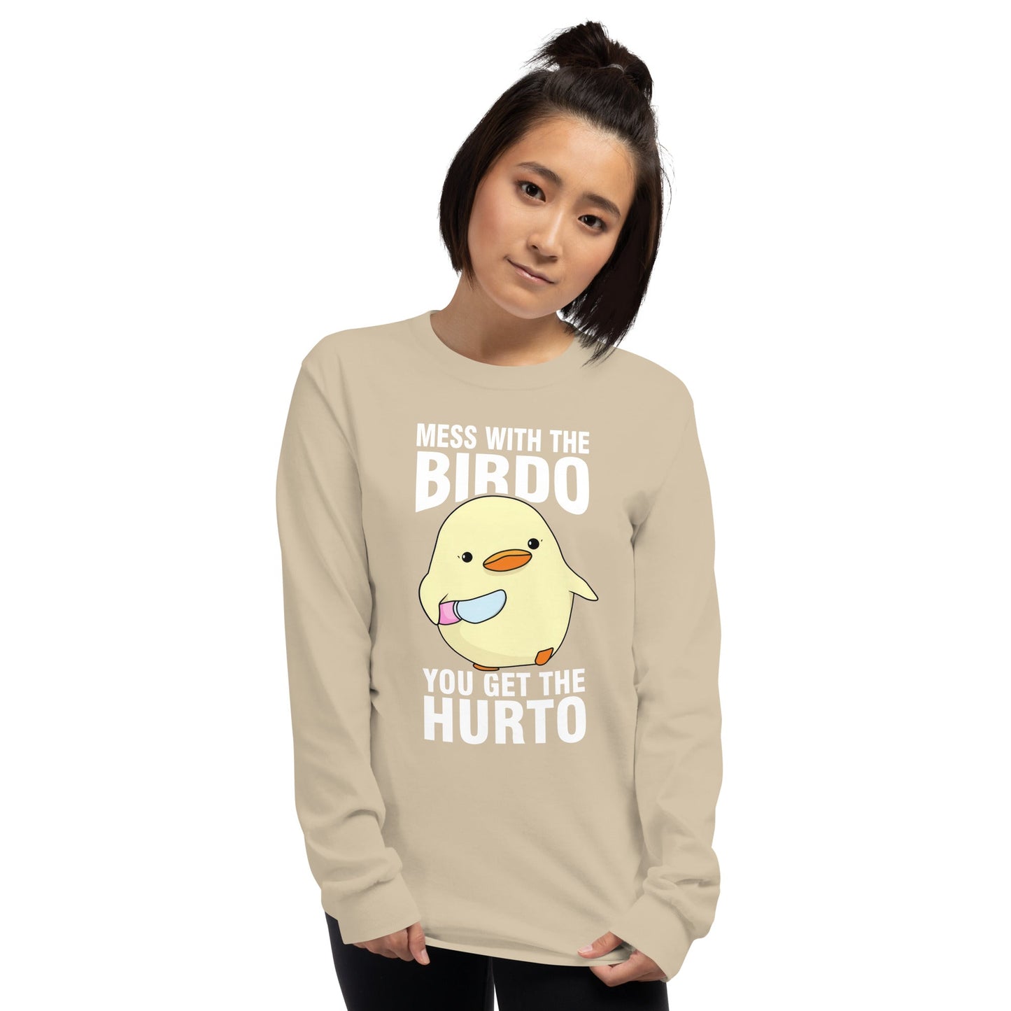 Mess With The Birdo Long Sleeve T-Shirt Meme - Sand | Shirtposting
