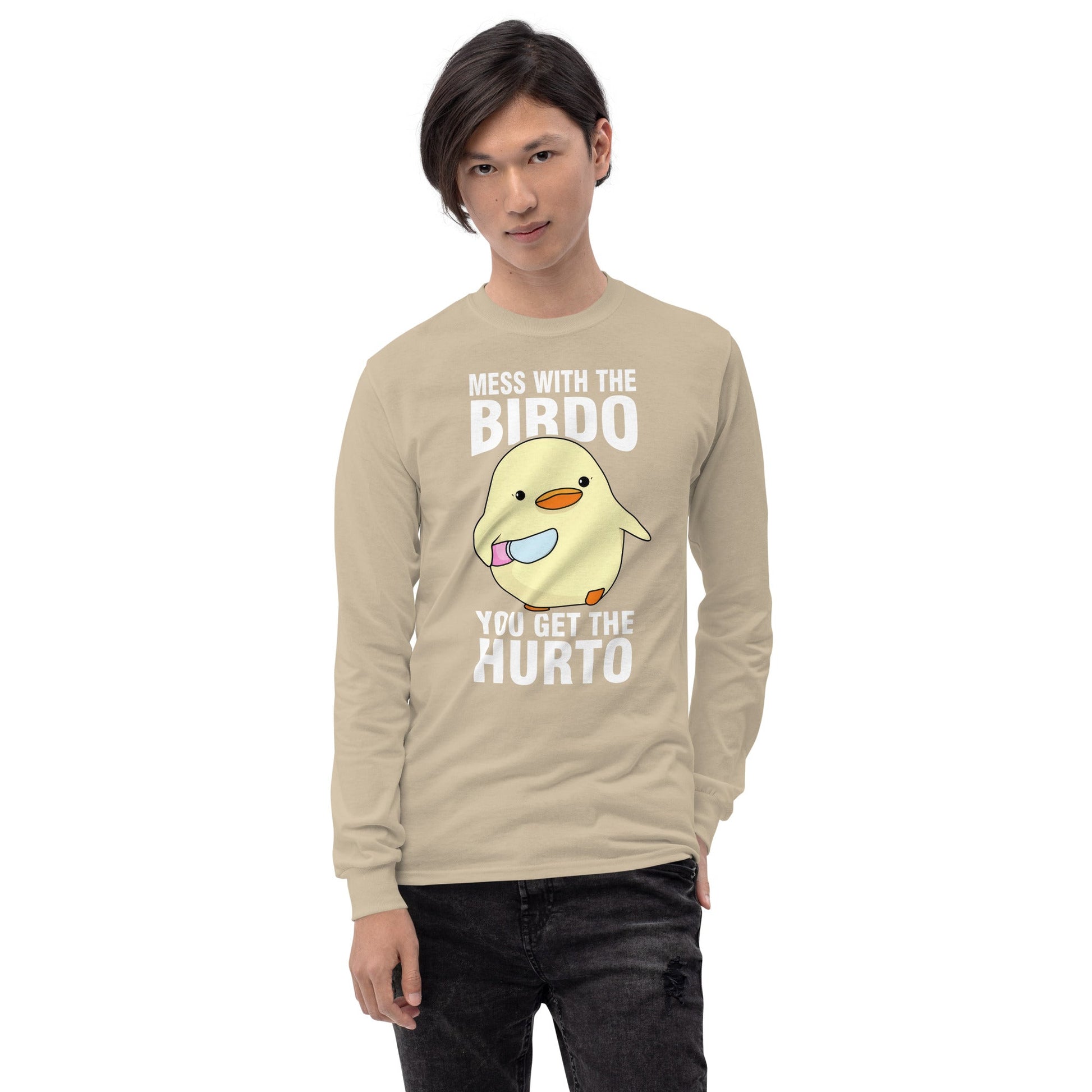 Mess With The Birdo Long Sleeve T-Shirt Meme - Sand | Shirtposting