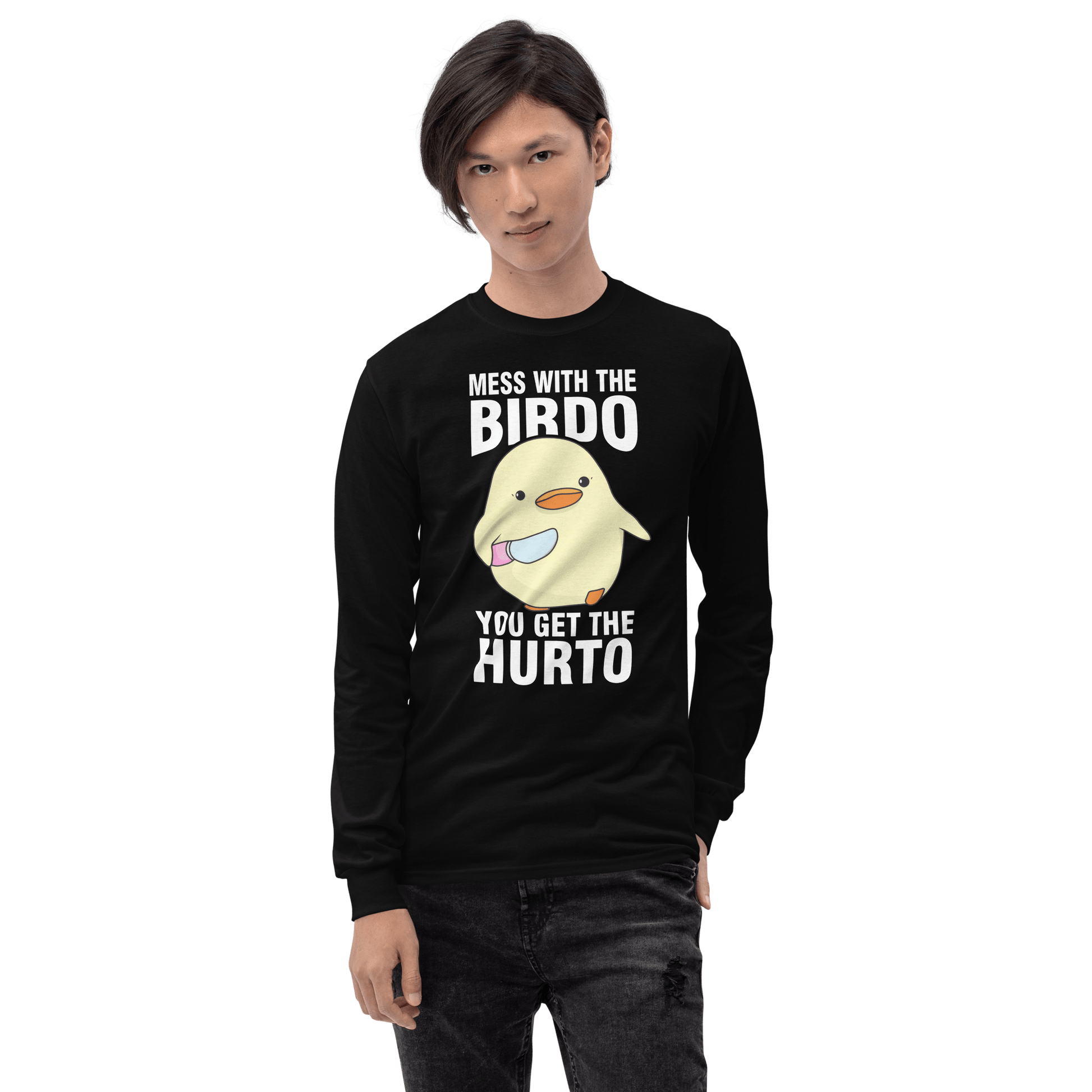 Mess With The Birdo Long Sleeve T-Shirt Meme - Sport Grey | Shirtposting