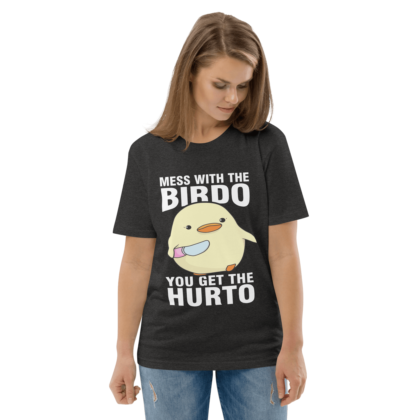 Mess With The Birdo Premium Organic T-Shirt Meme - Dark Heather Grey | Shirtposting