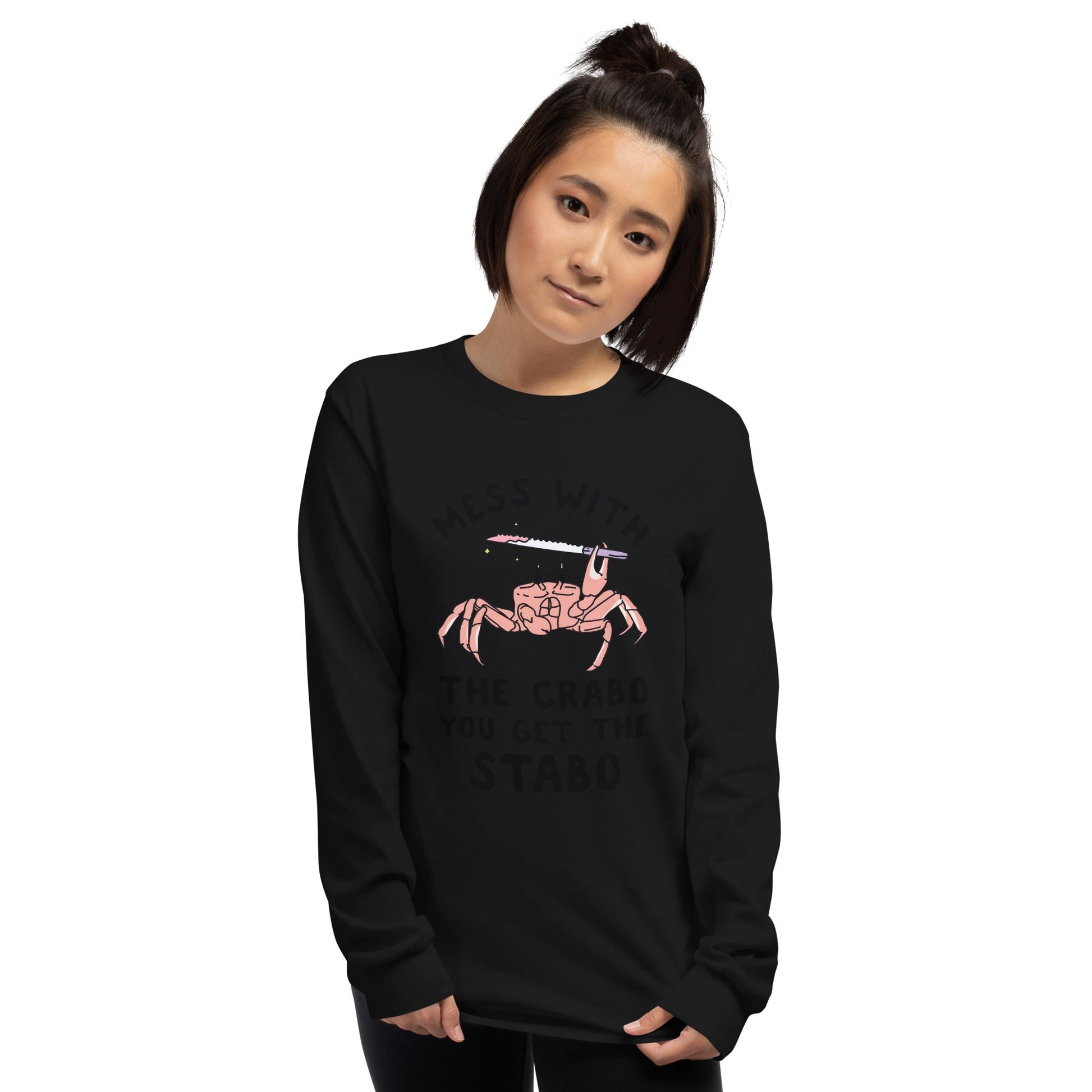 Mess With The Crabo Long Sleeve T-Shirt Meme - Ash | Shirtposting