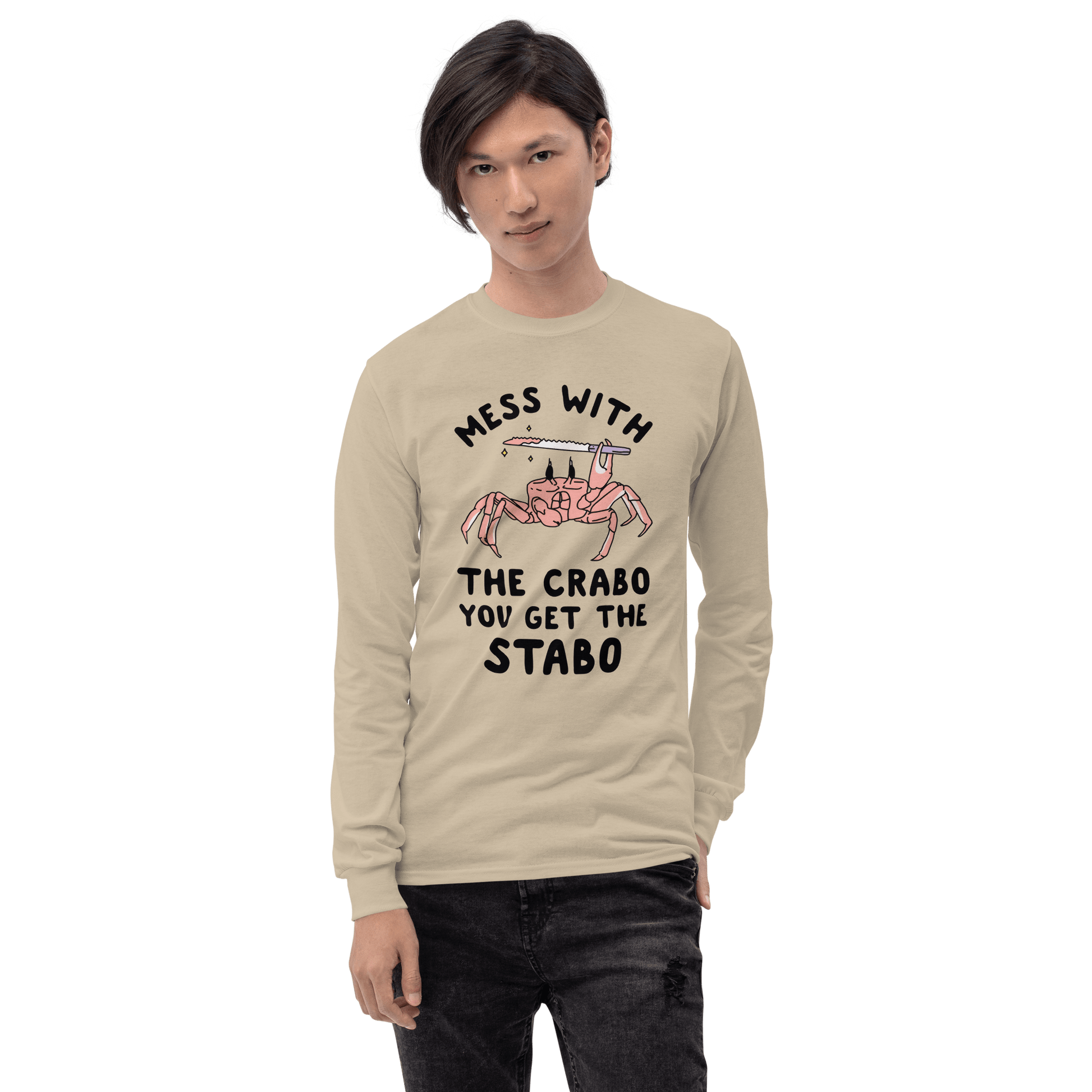 Mess With The Crabo Long Sleeve T-Shirt Meme - Sport Grey | Shirtposting