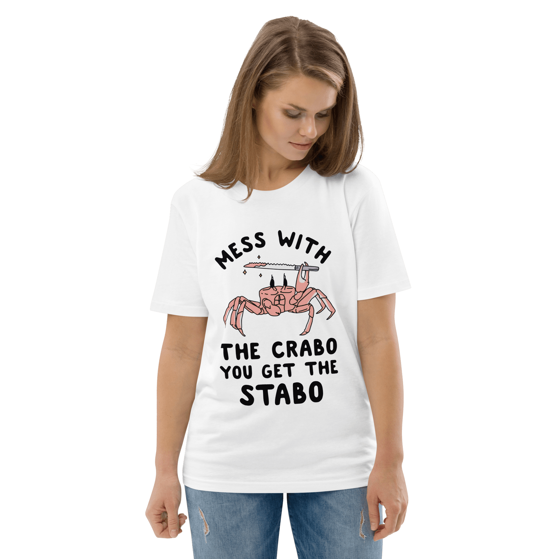 Mess With The Crabo Premium Organic T-Shirt Meme - Cotton Pink | Shirtposting