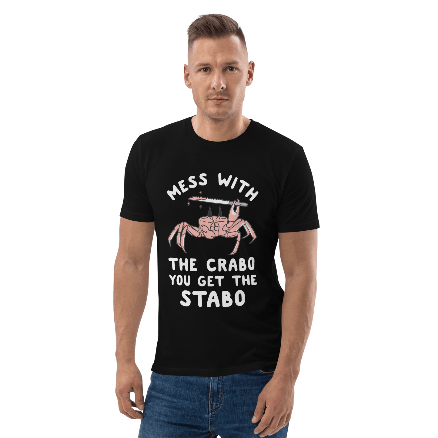 Mess With The Crabo Premium Organic T-Shirt Meme - Dark Heather Grey | Shirtposting