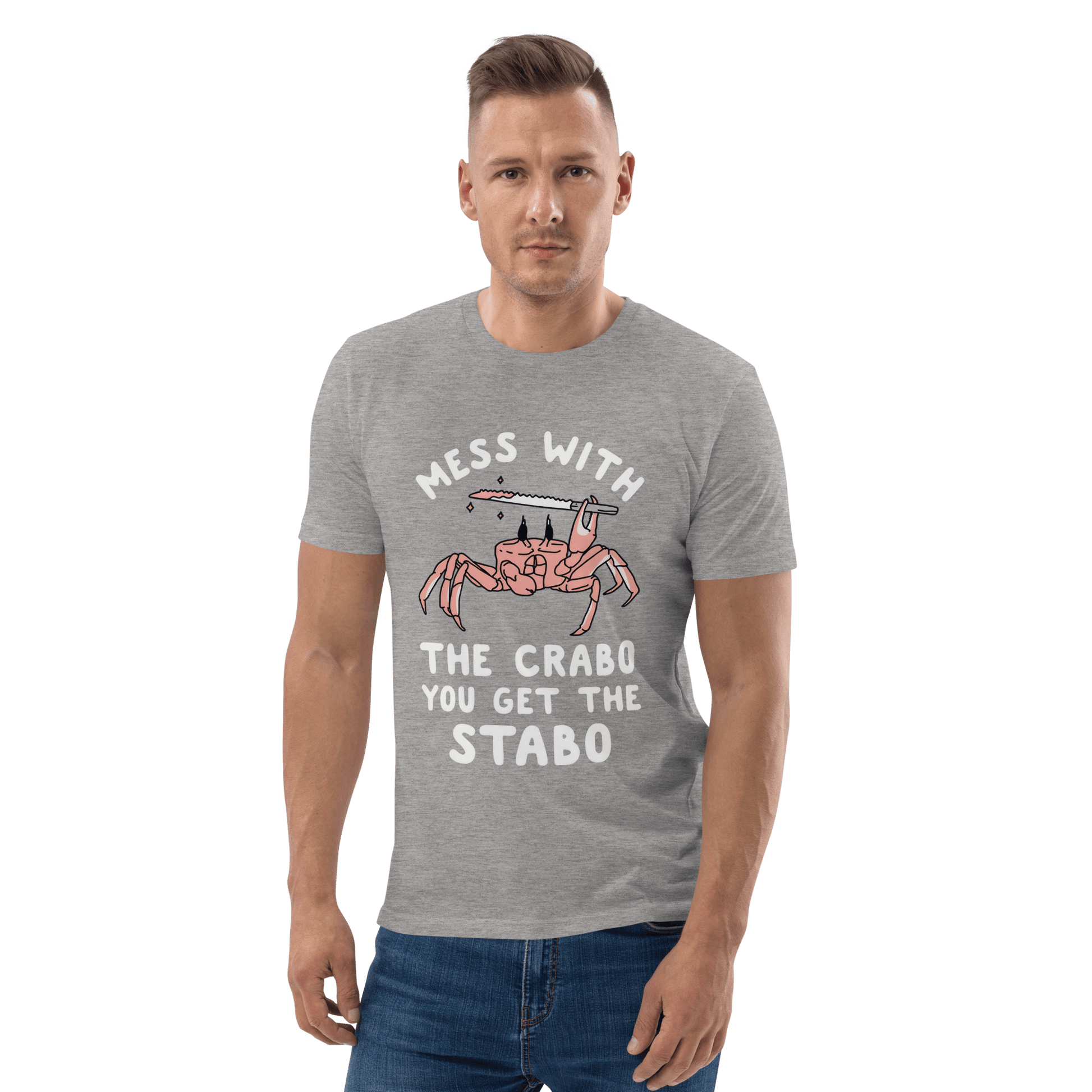 Mess With The Crabo Premium Organic T-Shirt Meme - Dark Heather Grey | Shirtposting