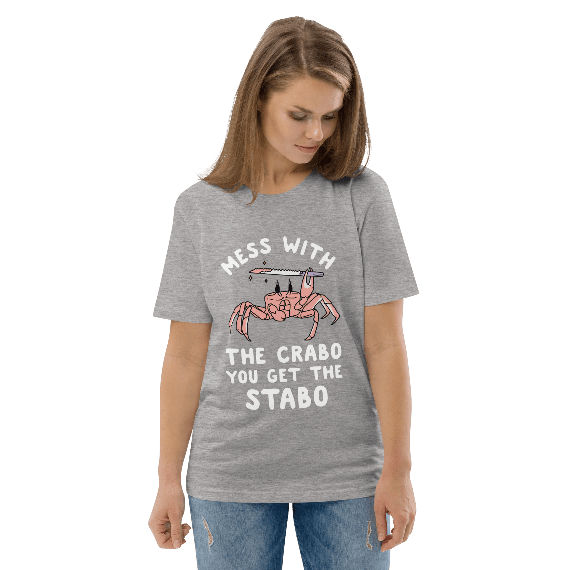 Mess With The Crabo Premium Organic T-Shirt Meme - Dark Heather Grey | Shirtposting