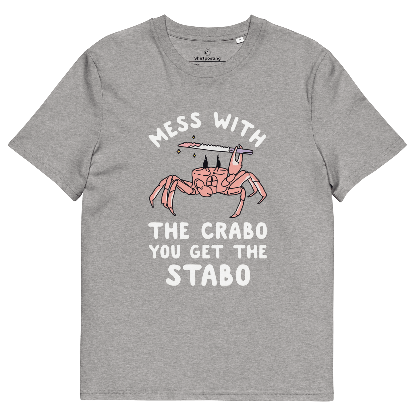 Mess With The Crabo Premium Organic T-Shirt Meme - Heather Grey | Shirtposting