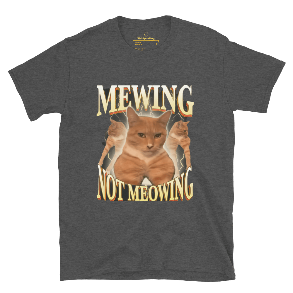 Mewing Classic T-Shirt Meme - Dark Heather Grey | Shirtposting