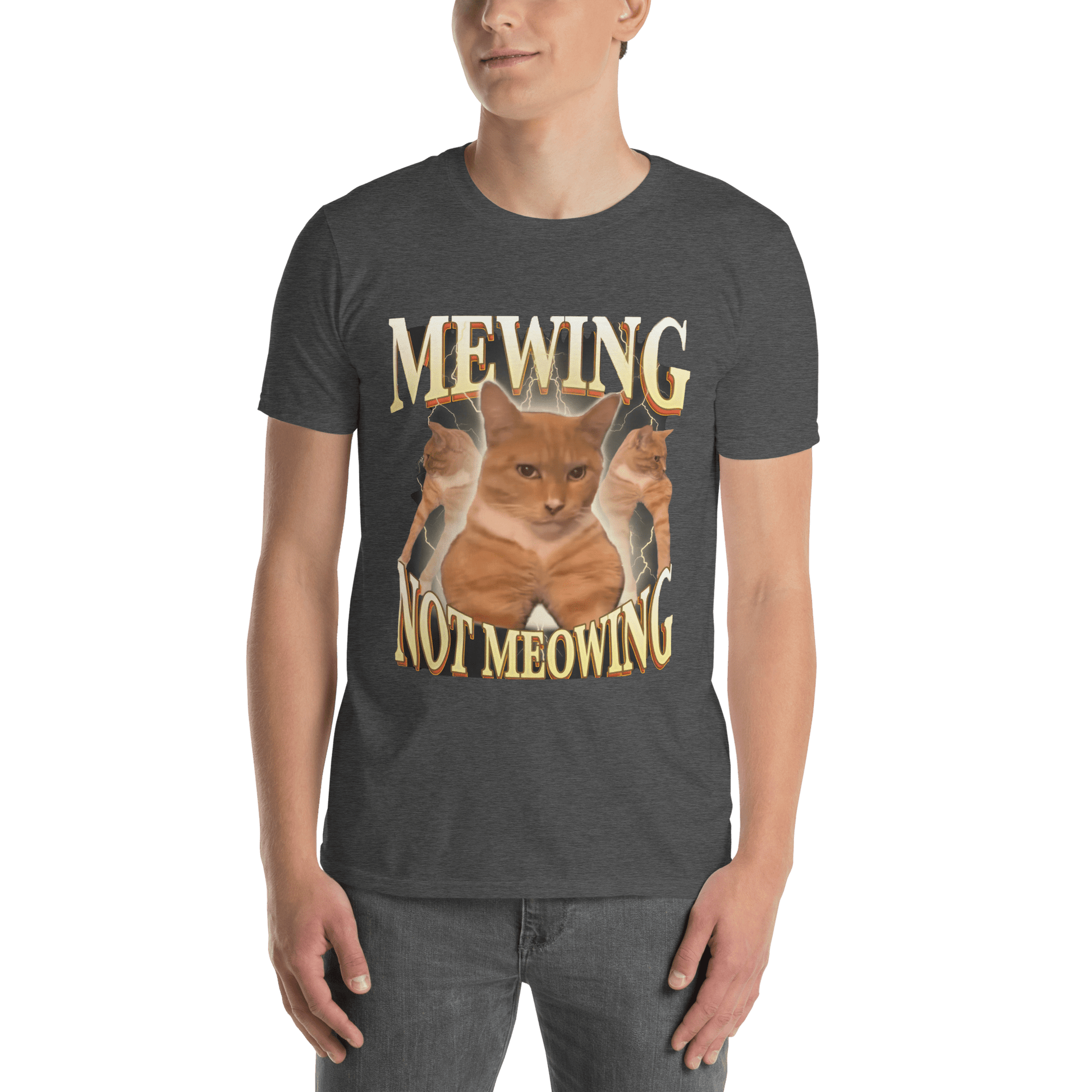 Mewing Classic T-Shirt Meme - Dark Heather Grey | Shirtposting