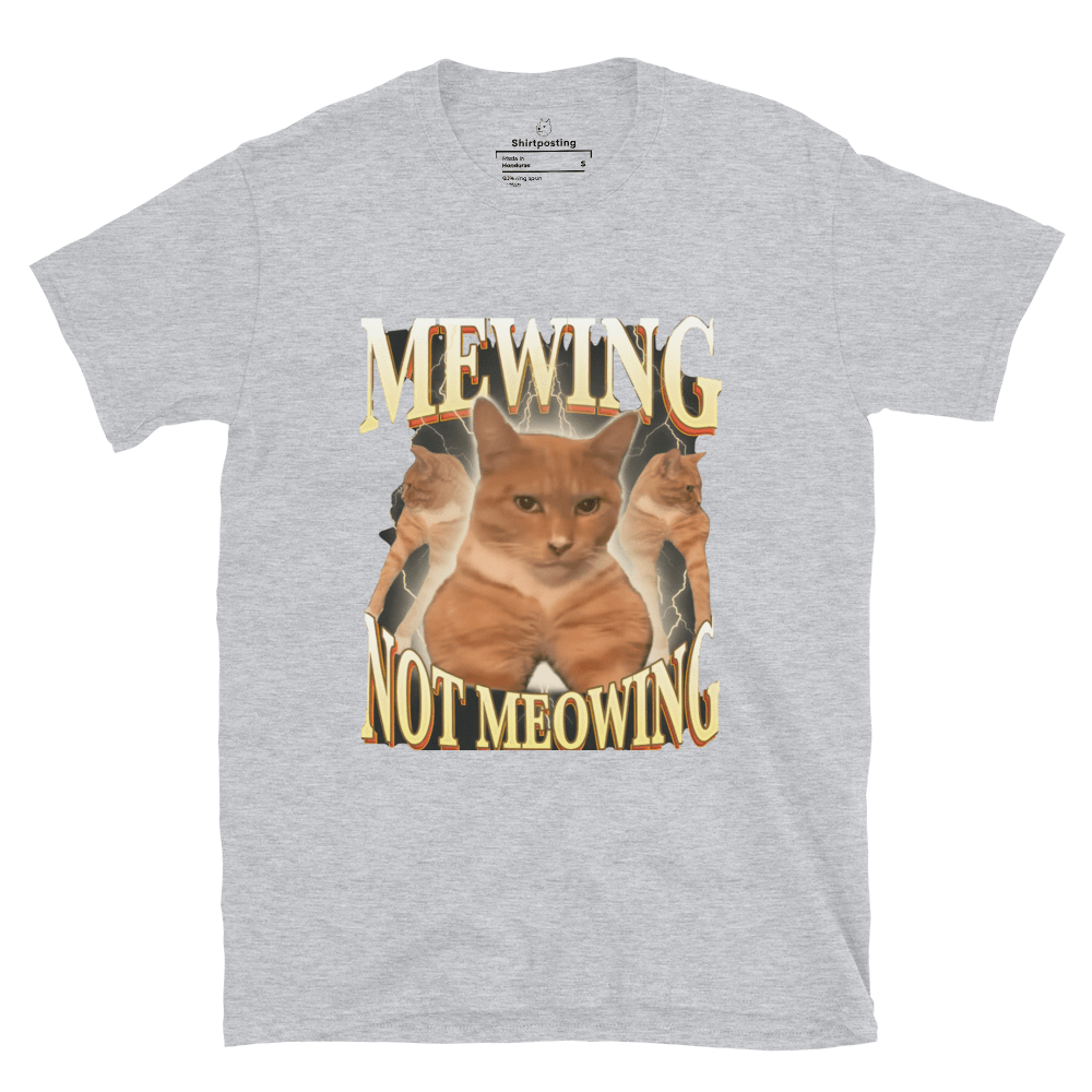 Mewing Classic T-Shirt Meme - Sport Grey | Shirtposting