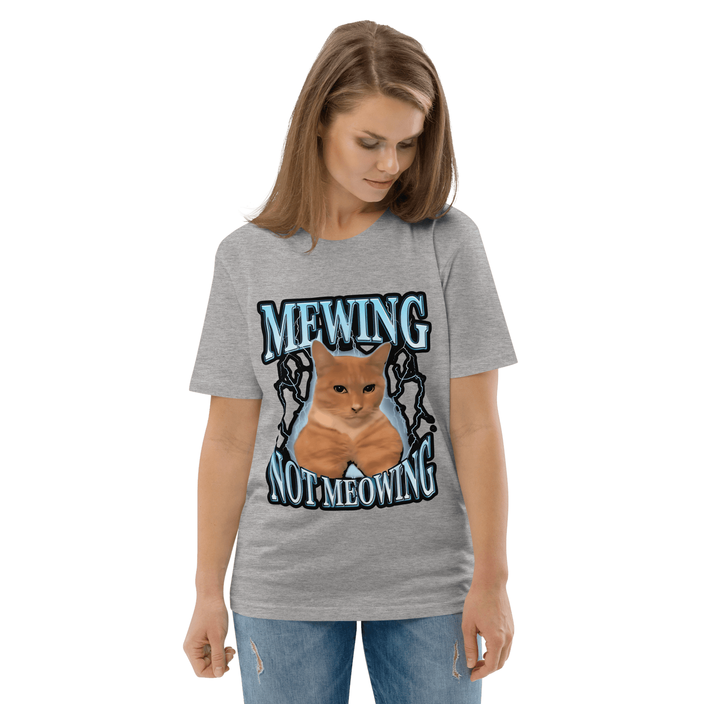 Mewing Premium Organic T-Shirt Meme - Dark Heather Grey | Shirtposting