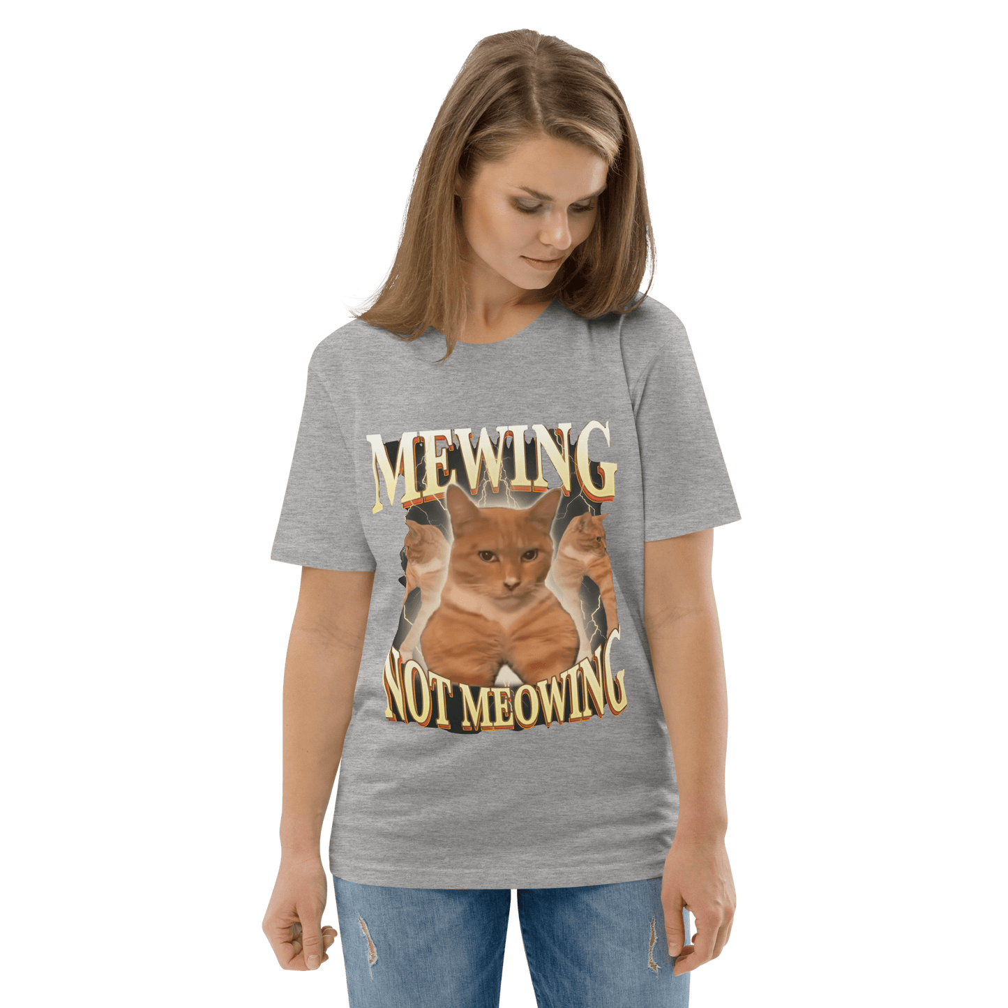 Mewing Premium Organic T-Shirt Meme - Dark Heather Grey | Shirtposting