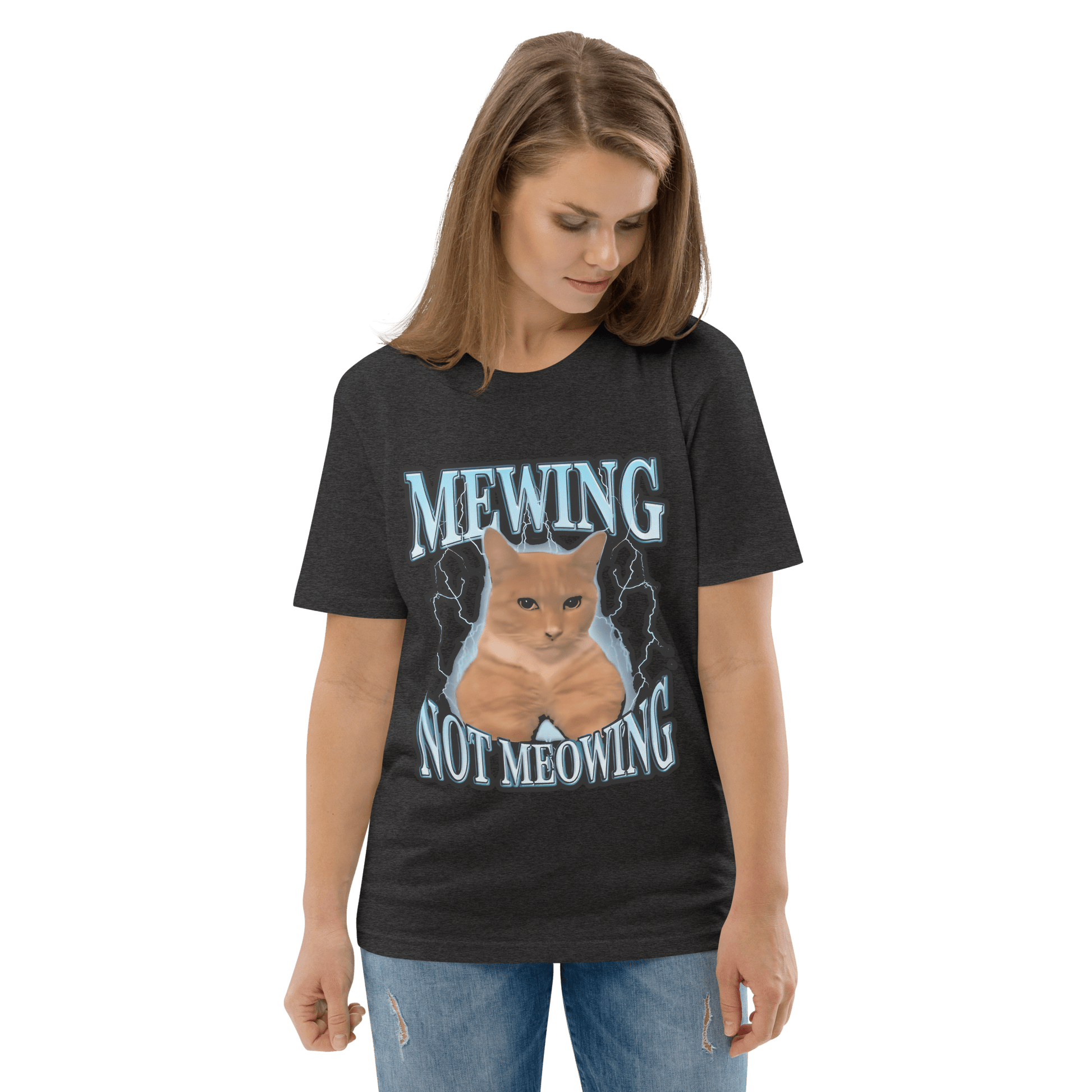 Mewing Premium Organic T-Shirt Meme - Dark Heather Grey | Shirtposting