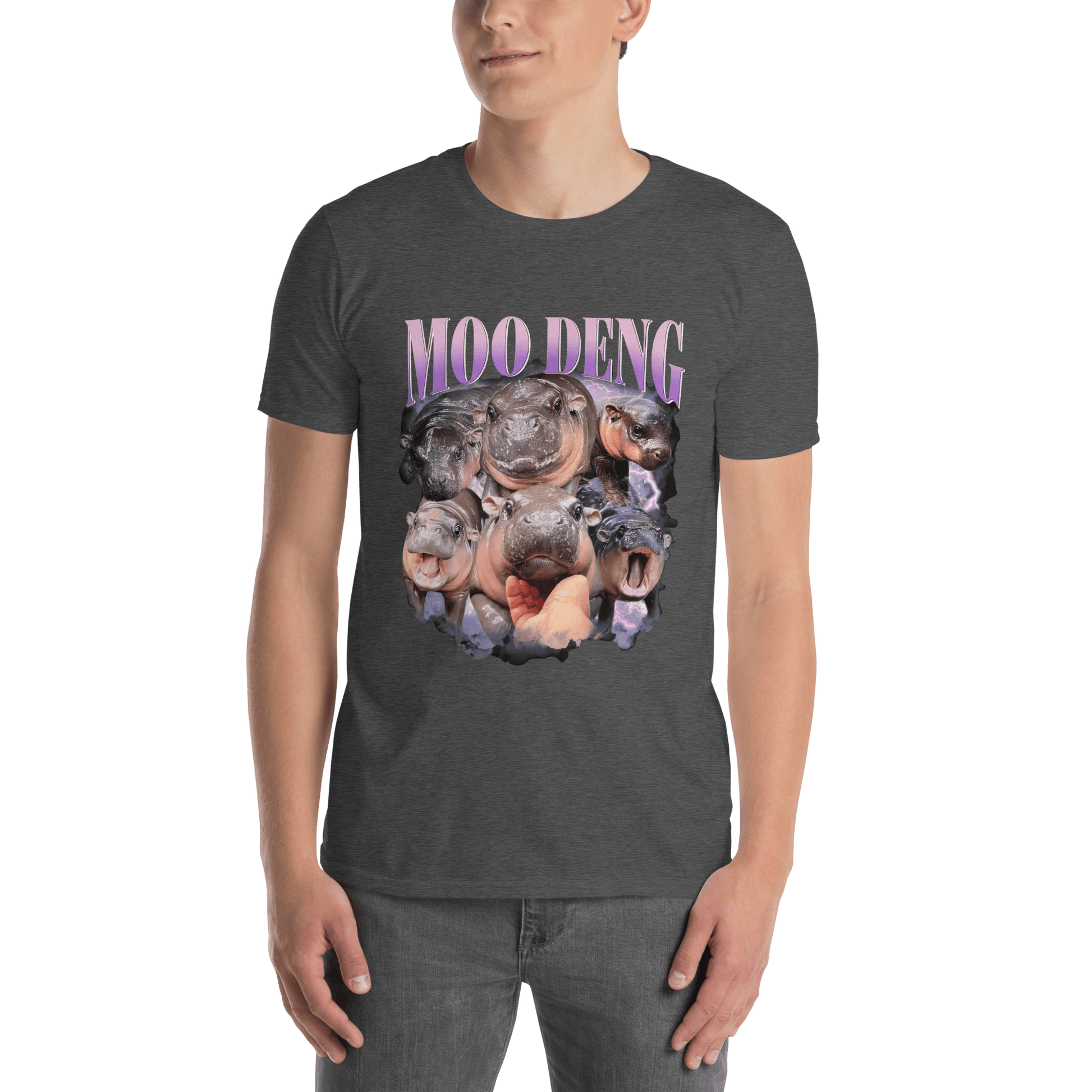 Moo Deng Classic T-Shirt Meme - Dark Heather Grey | Shirtposting