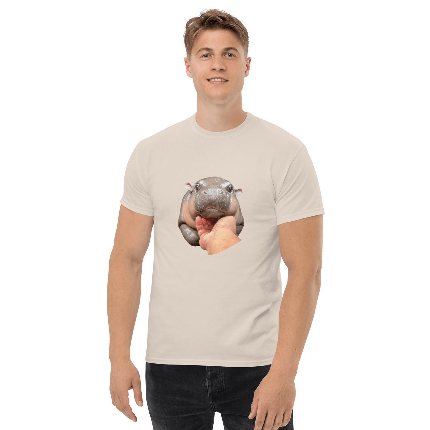 Moo Deng Classic T-Shirt Meme - Military Green | Shirtposting