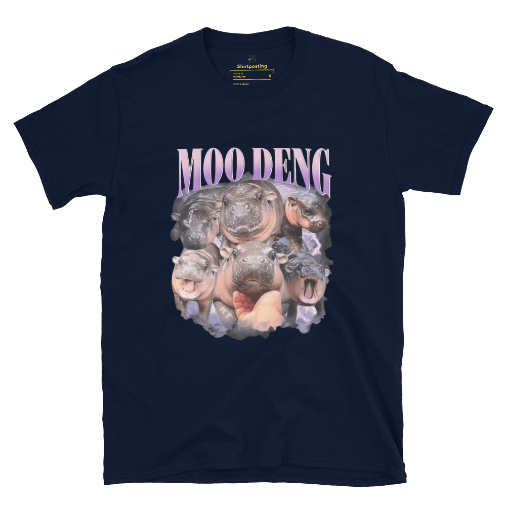 Moo Deng Classic T-Shirt Meme - Navy | Shirtposting