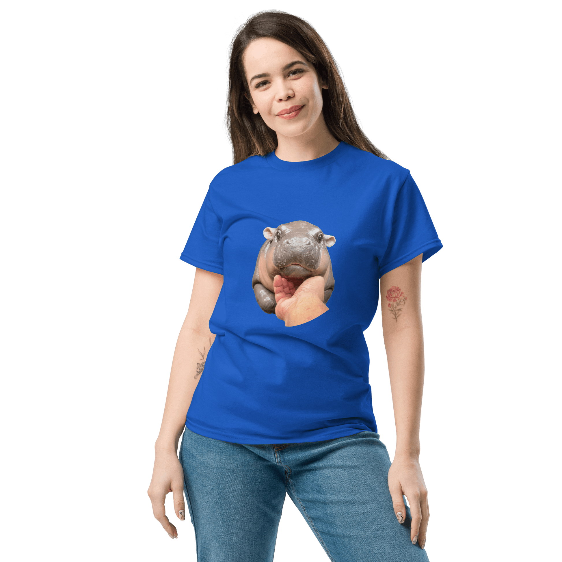 Moo Deng Classic T-Shirt Meme - Royal | Shirtposting
